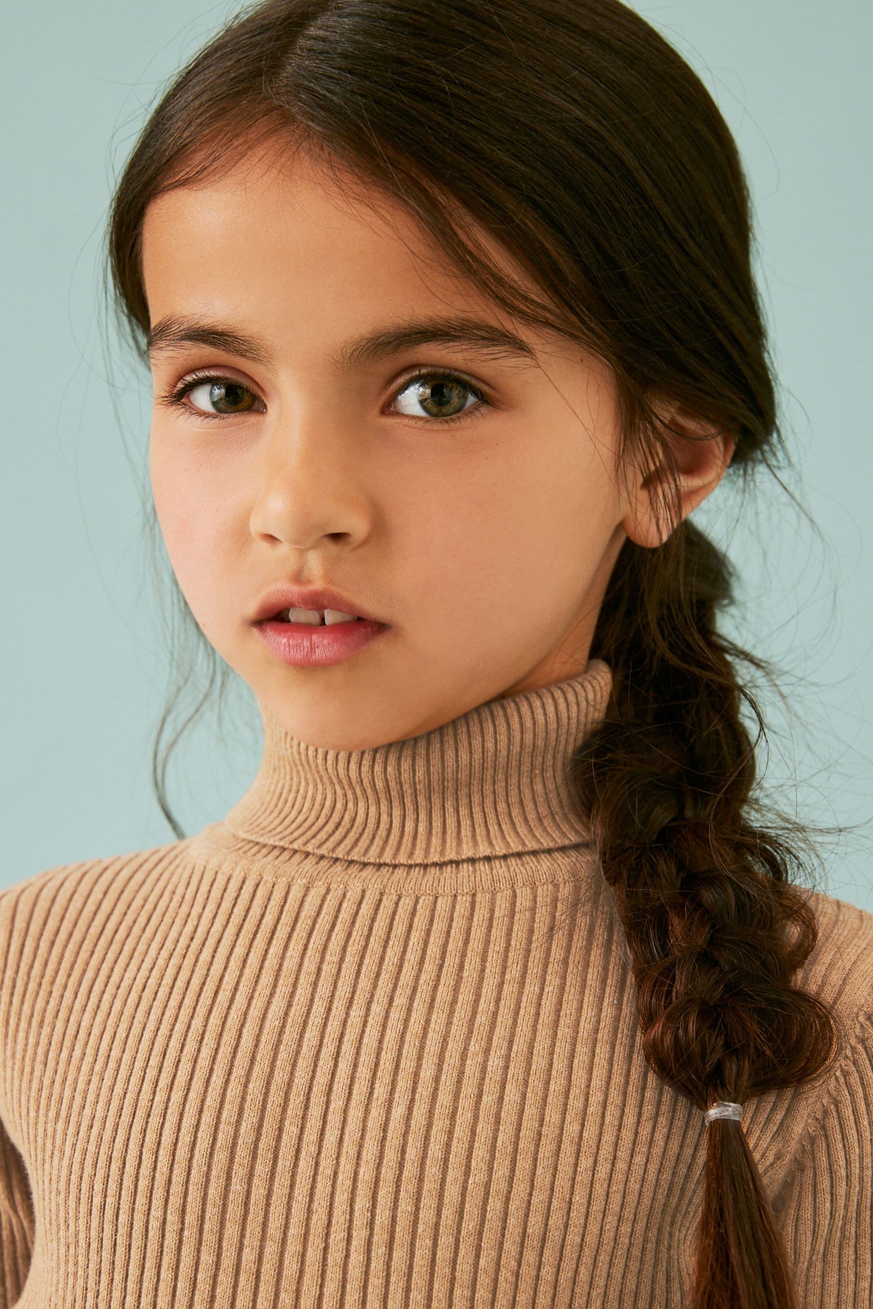 Tan Brown Roll Neck Jumper (3-16yrs)