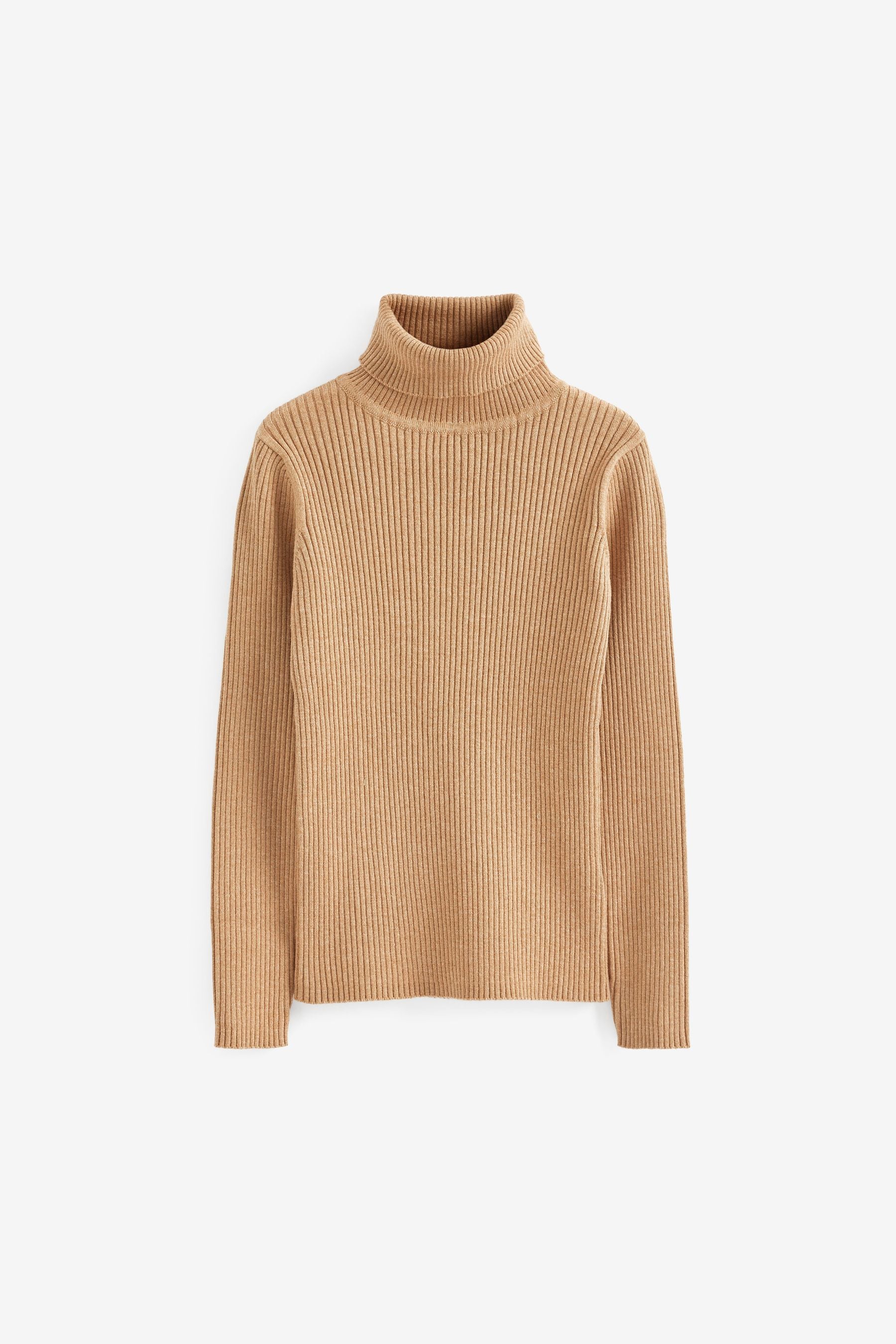 Tan Brown Roll Neck Jumper (3-16yrs)