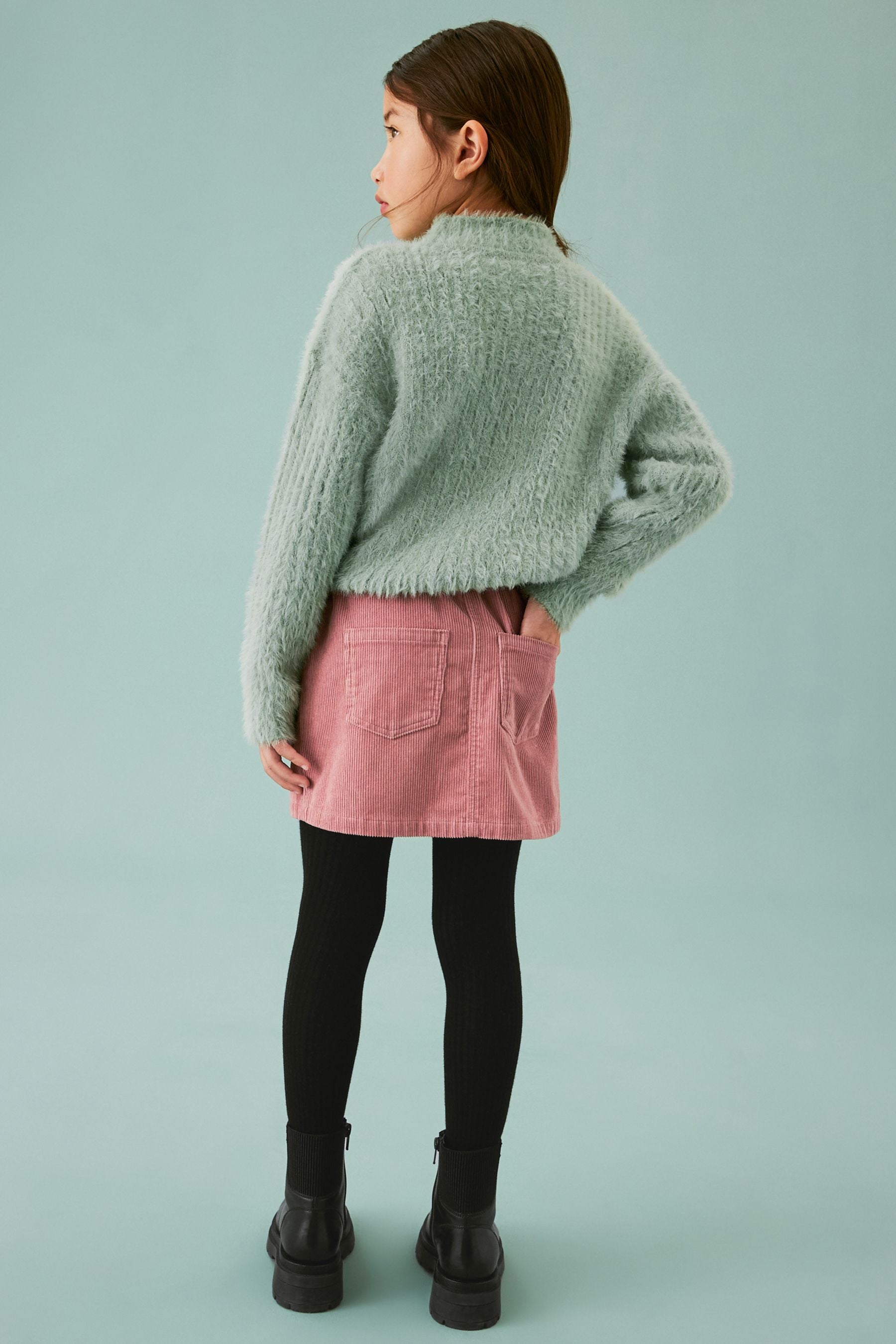 Mint Green Funnel Neck Cosy Jumper (3-16yrs)