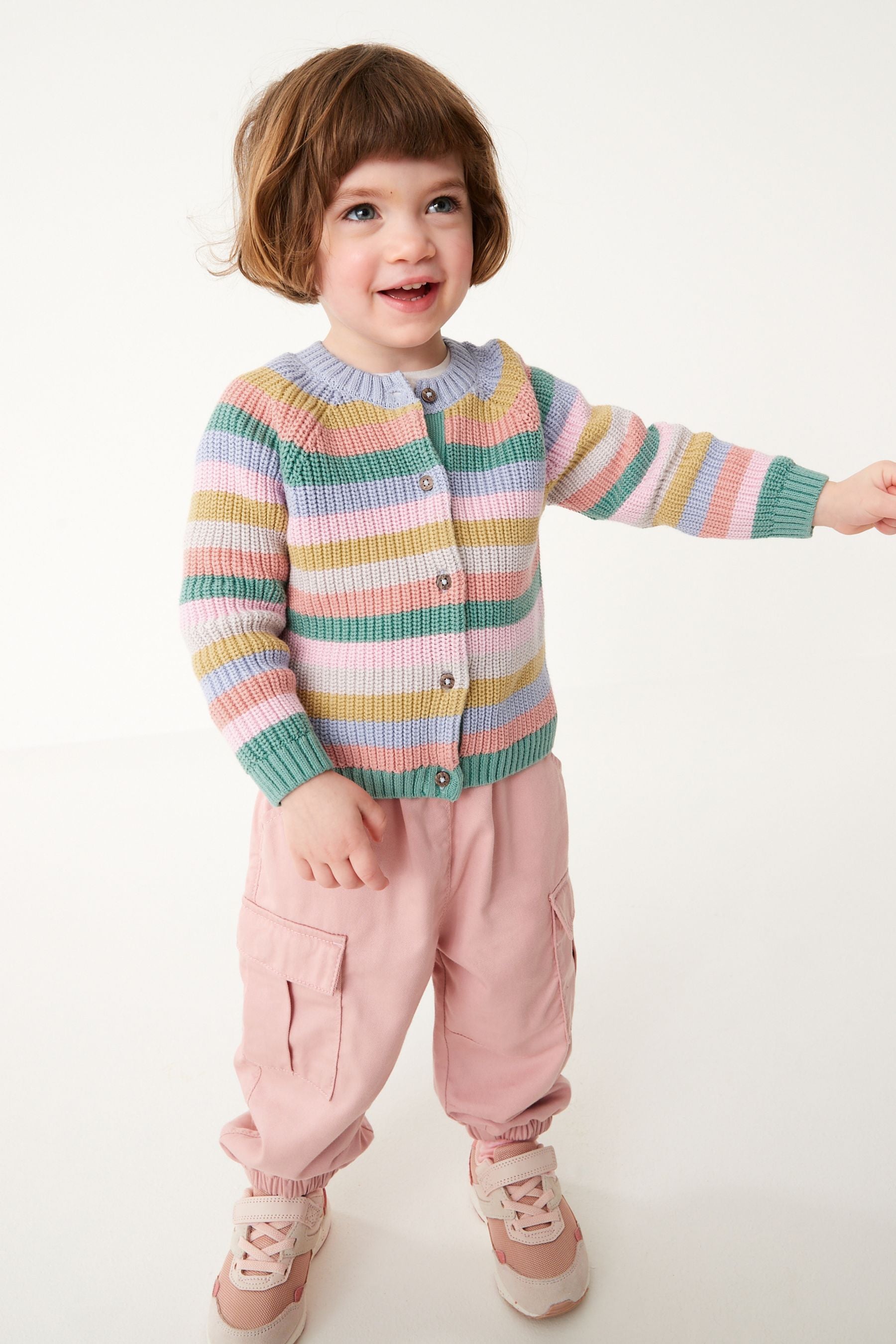 Pastel Rainbow Stipe Cardigan (3mths-7yrs)