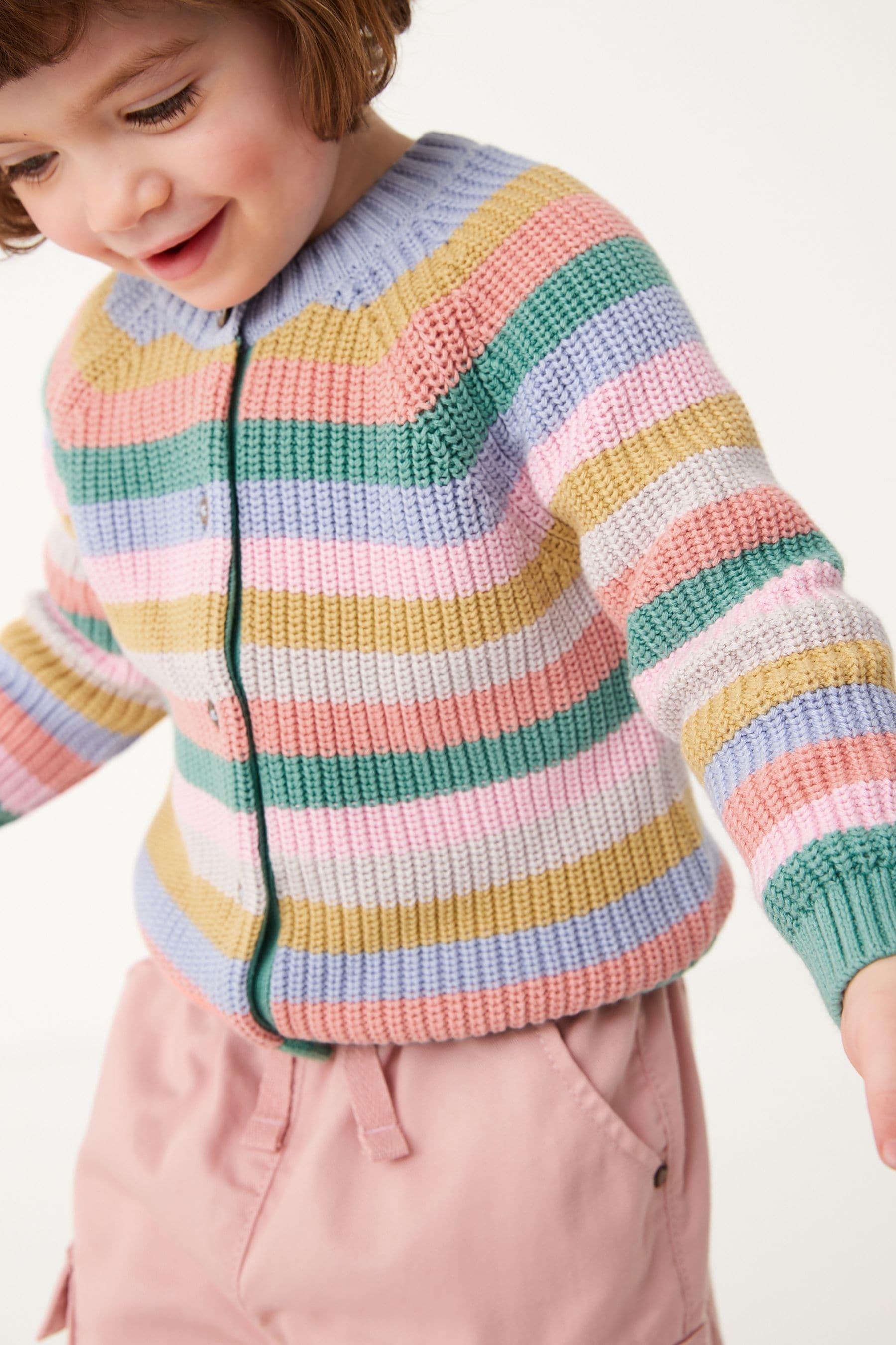 Pastel Rainbow Stipe Cardigan (3mths-7yrs)