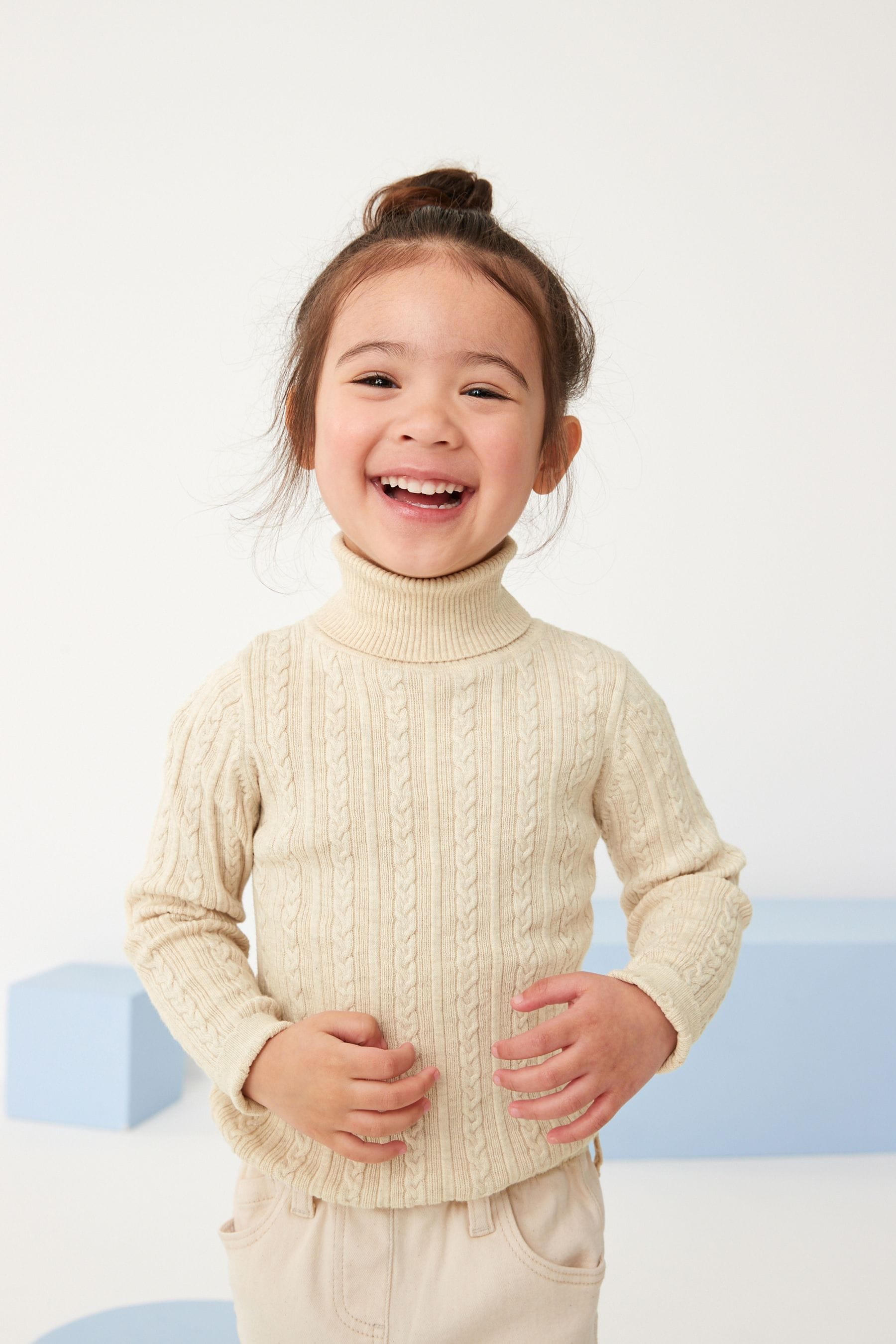 Ecru Marl Roll Neck Jumper (3mths-7yrs)