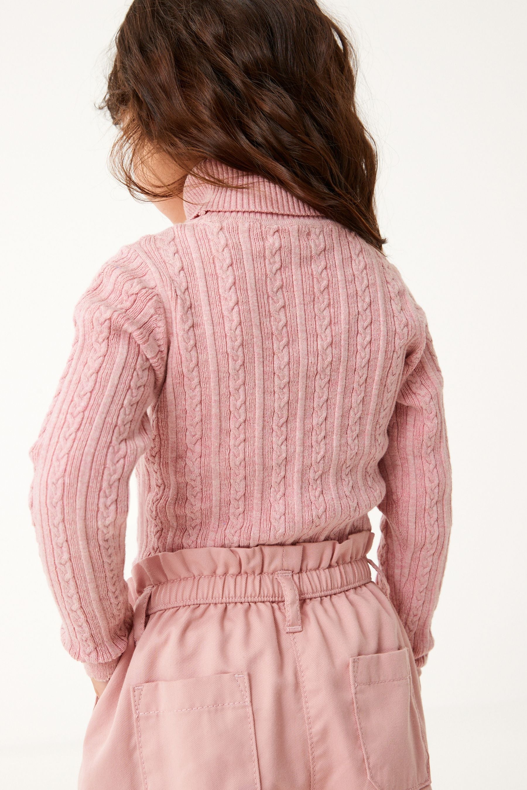 Pink Marl Roll Neck Jumper (3mths-7yrs)