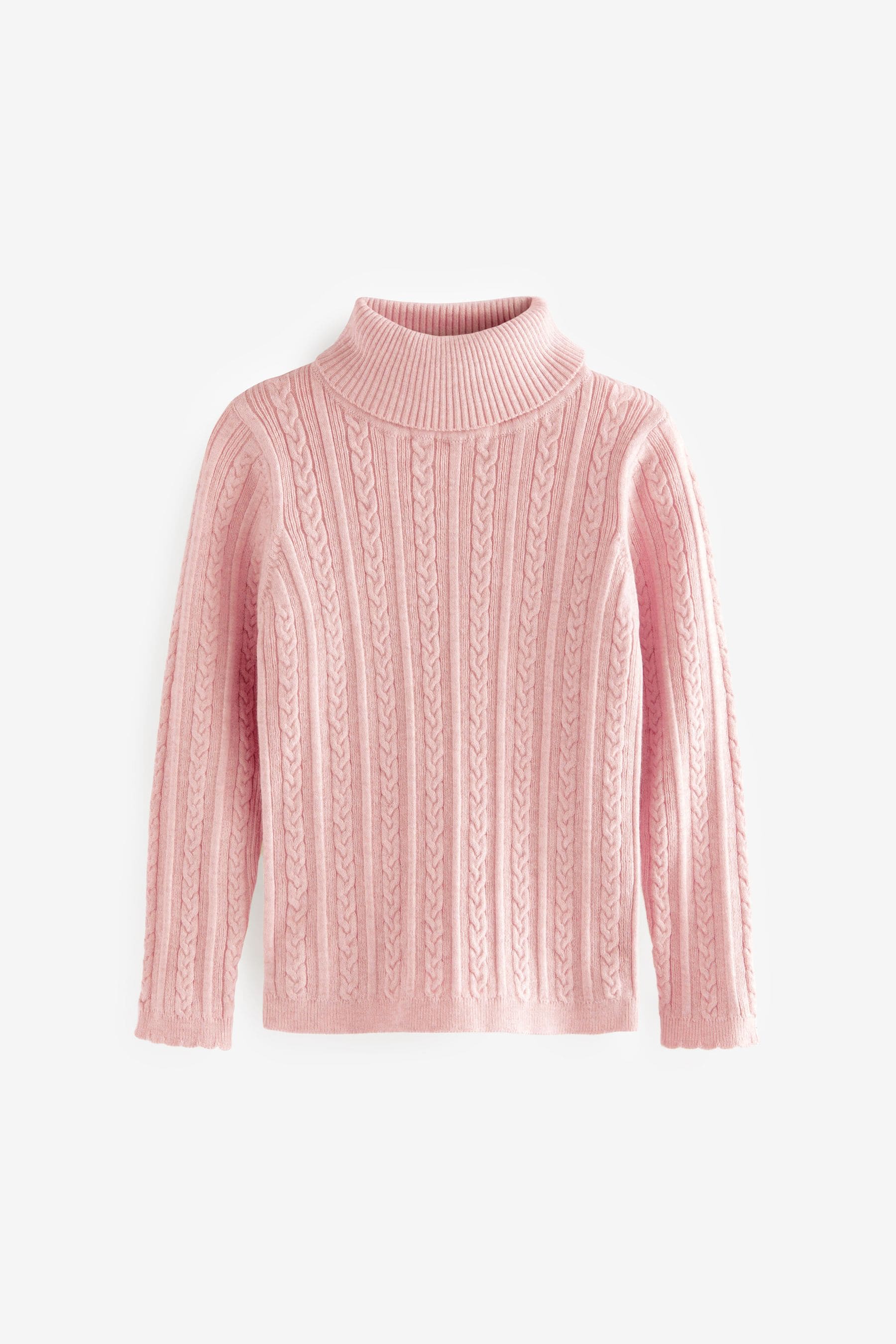 Pink Marl Roll Neck Jumper (3mths-7yrs)