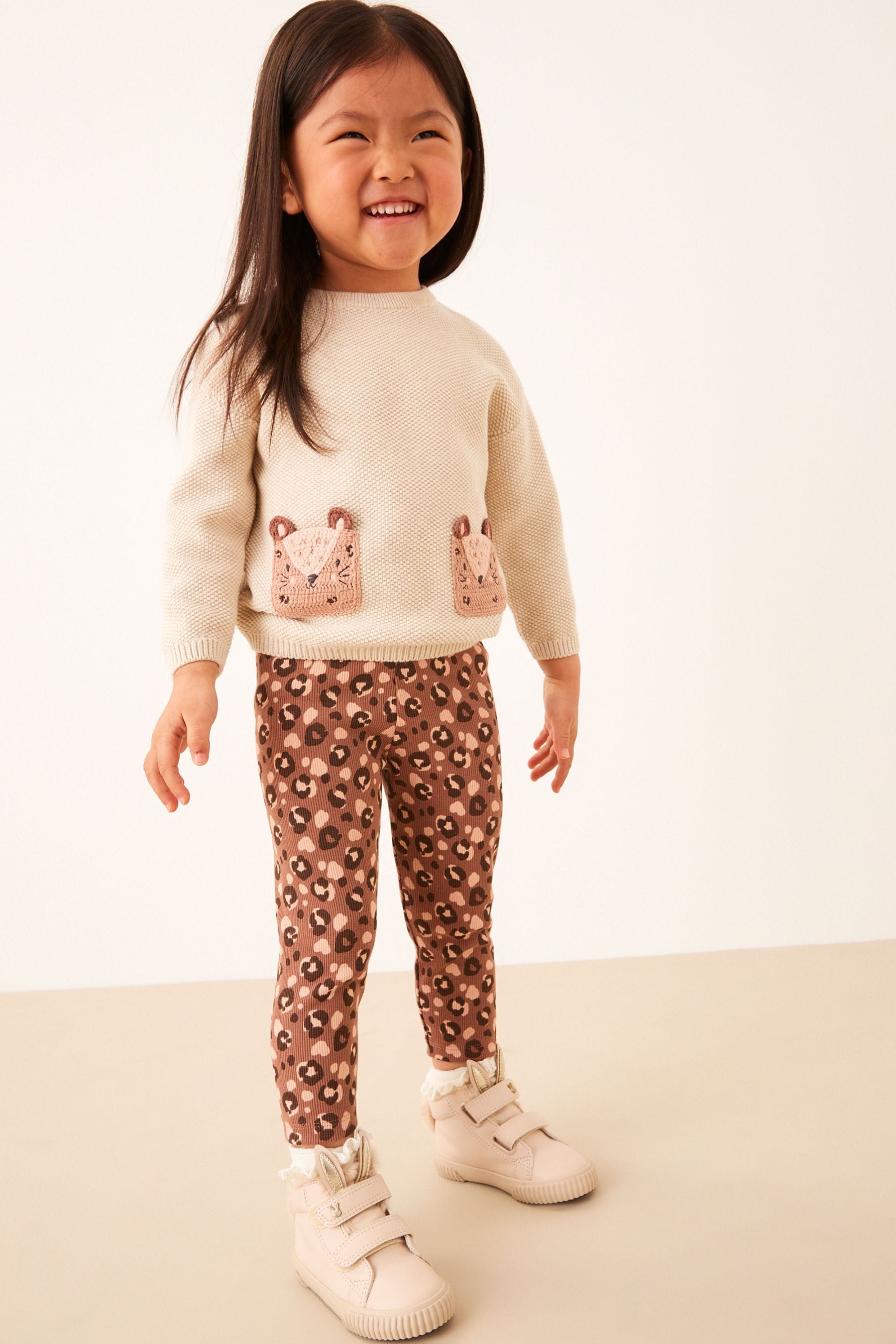 Animal Print Jumper And Leggings Set (3mths-7yrs)