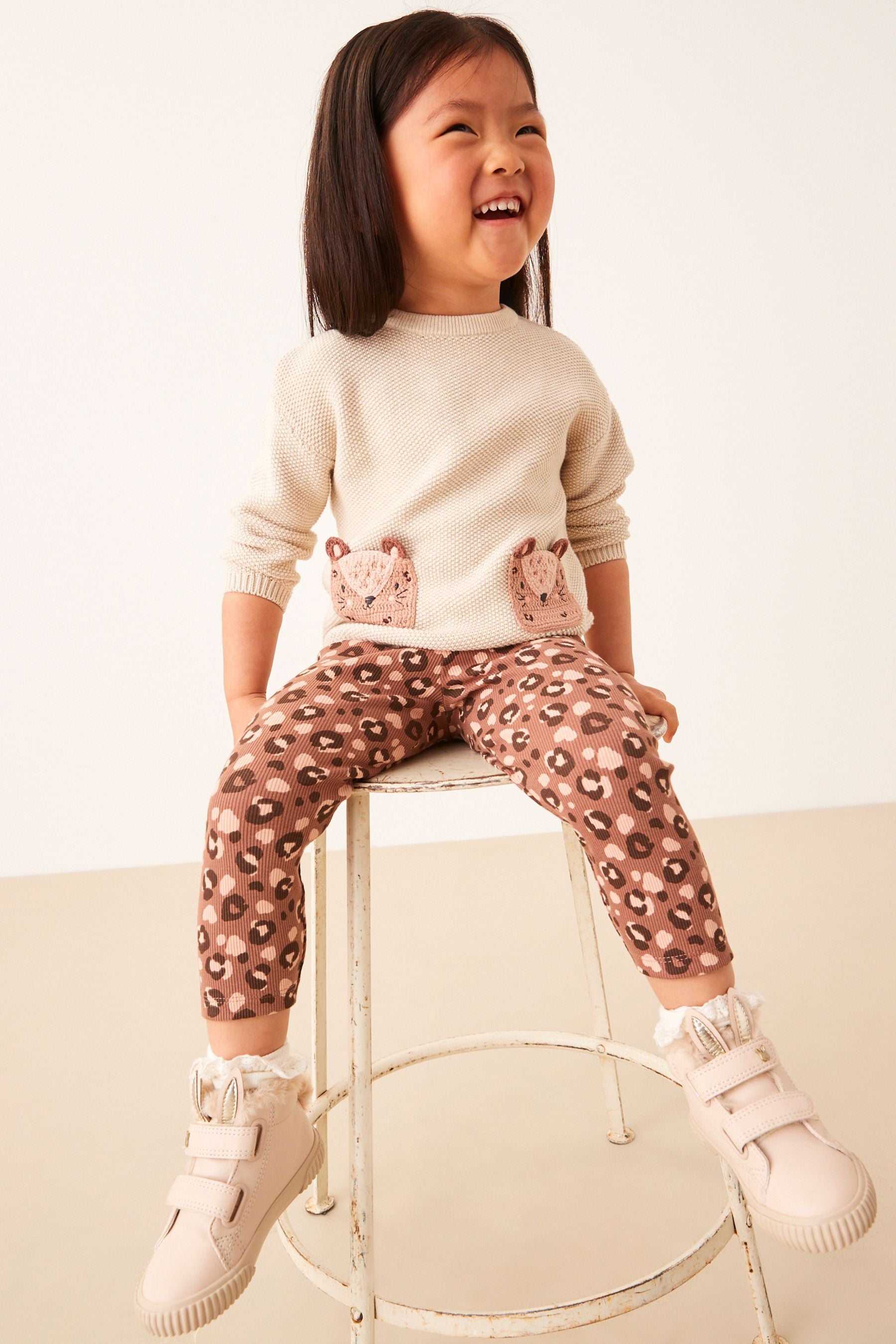 Animal Print Jumper And Leggings Set (3mths-7yrs)