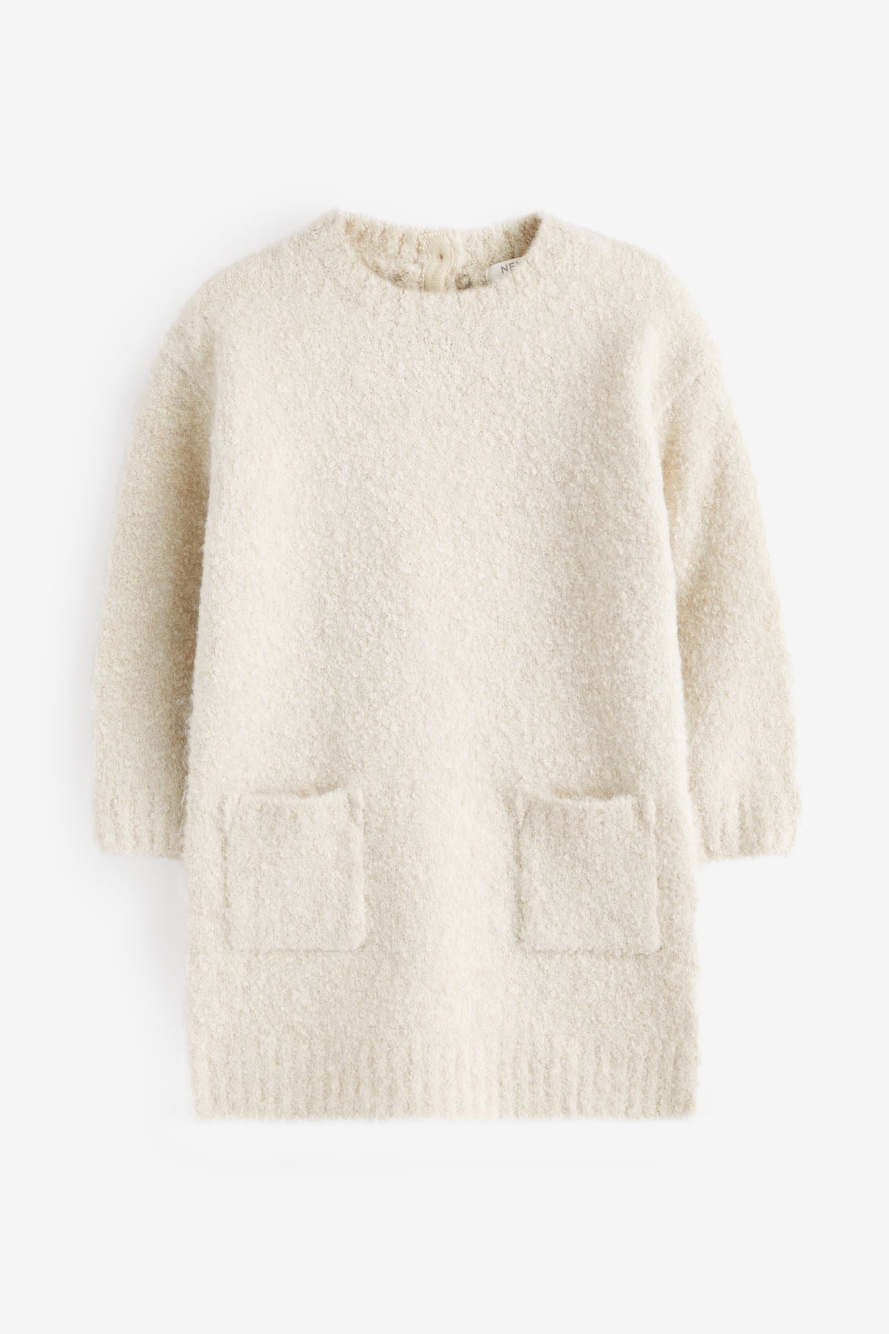 Ecru Cream Marl Bouclé Jumper Dress (3mths-7yrs)