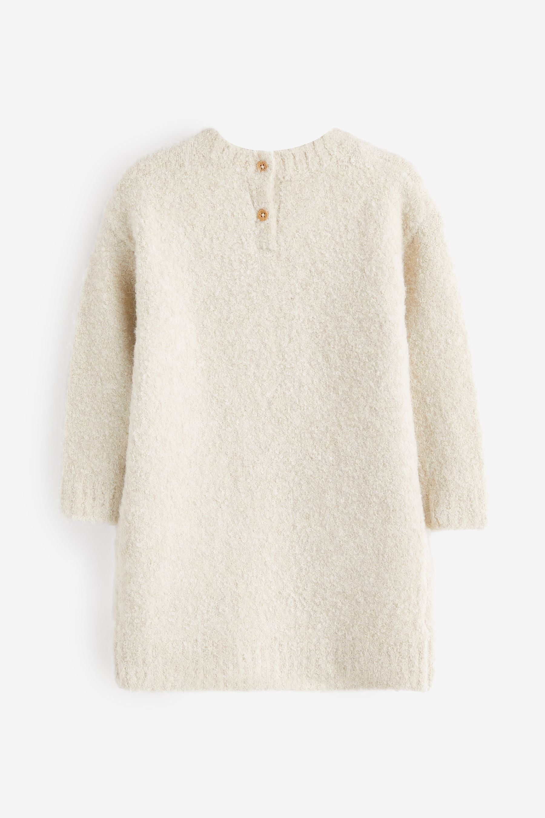 Ecru Cream Marl Bouclé Jumper Dress (3mths-7yrs)