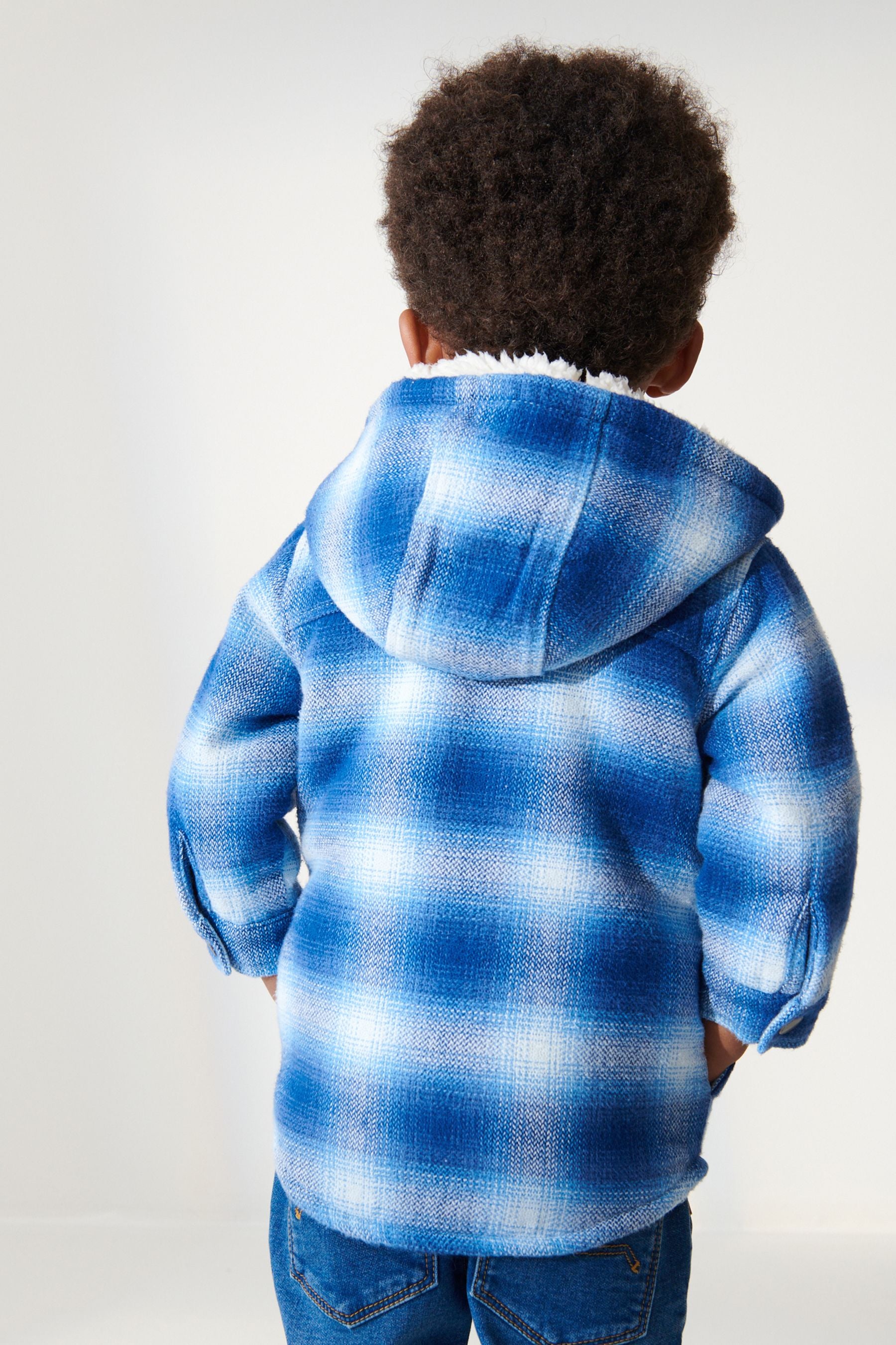 Blue Check Hooded Shacket (3mths-7yrs)