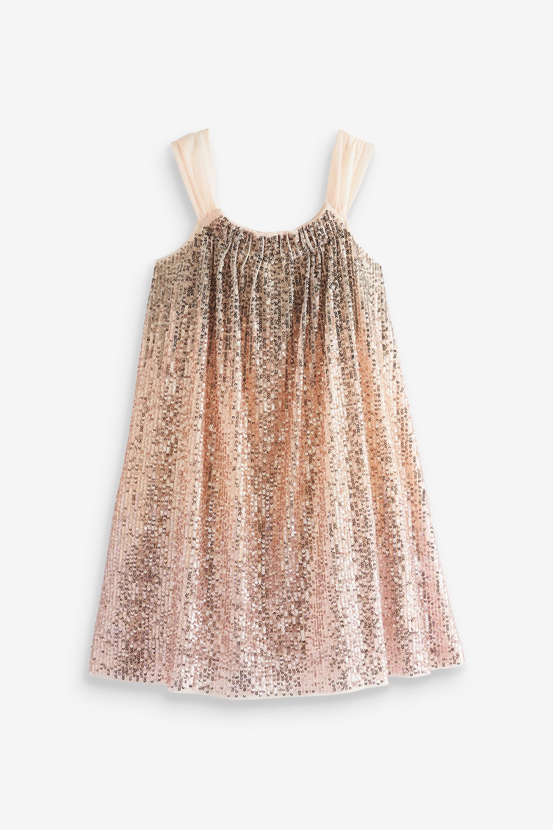 Neutral Ombre Sequin Occasion Dress (3-16yrs)