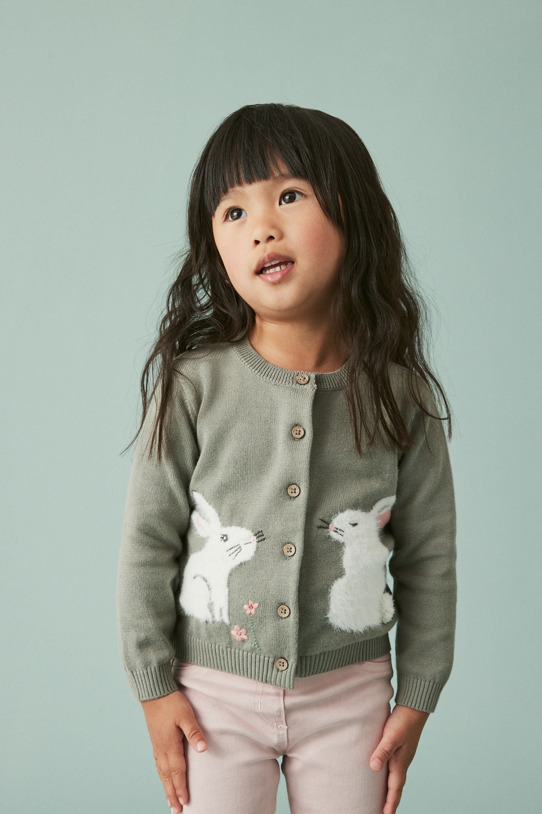 Green Bunny Cardigan (3mths-7yrs)