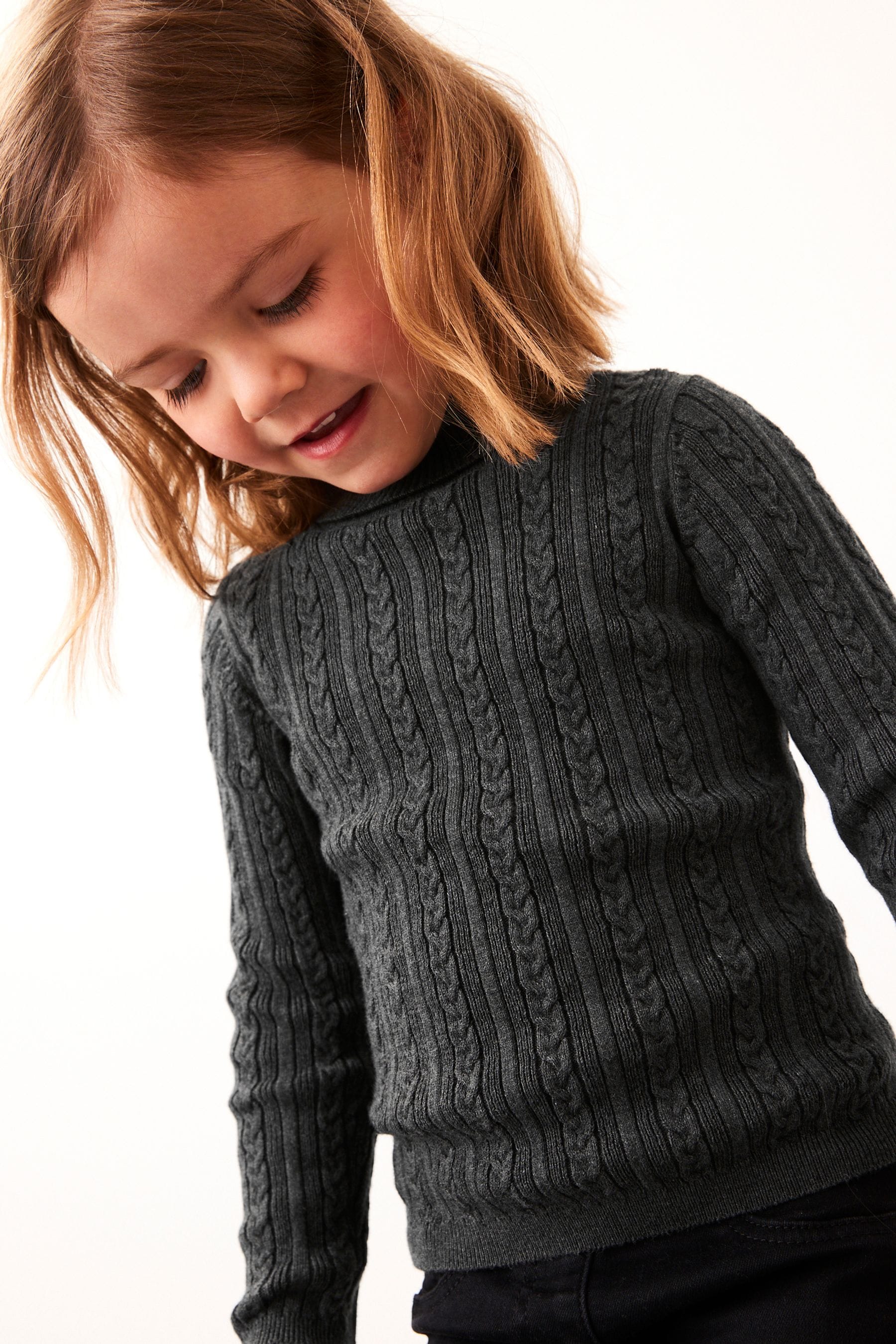 Charcoal Grey Roll Neck Jumper (3mths-7yrs)