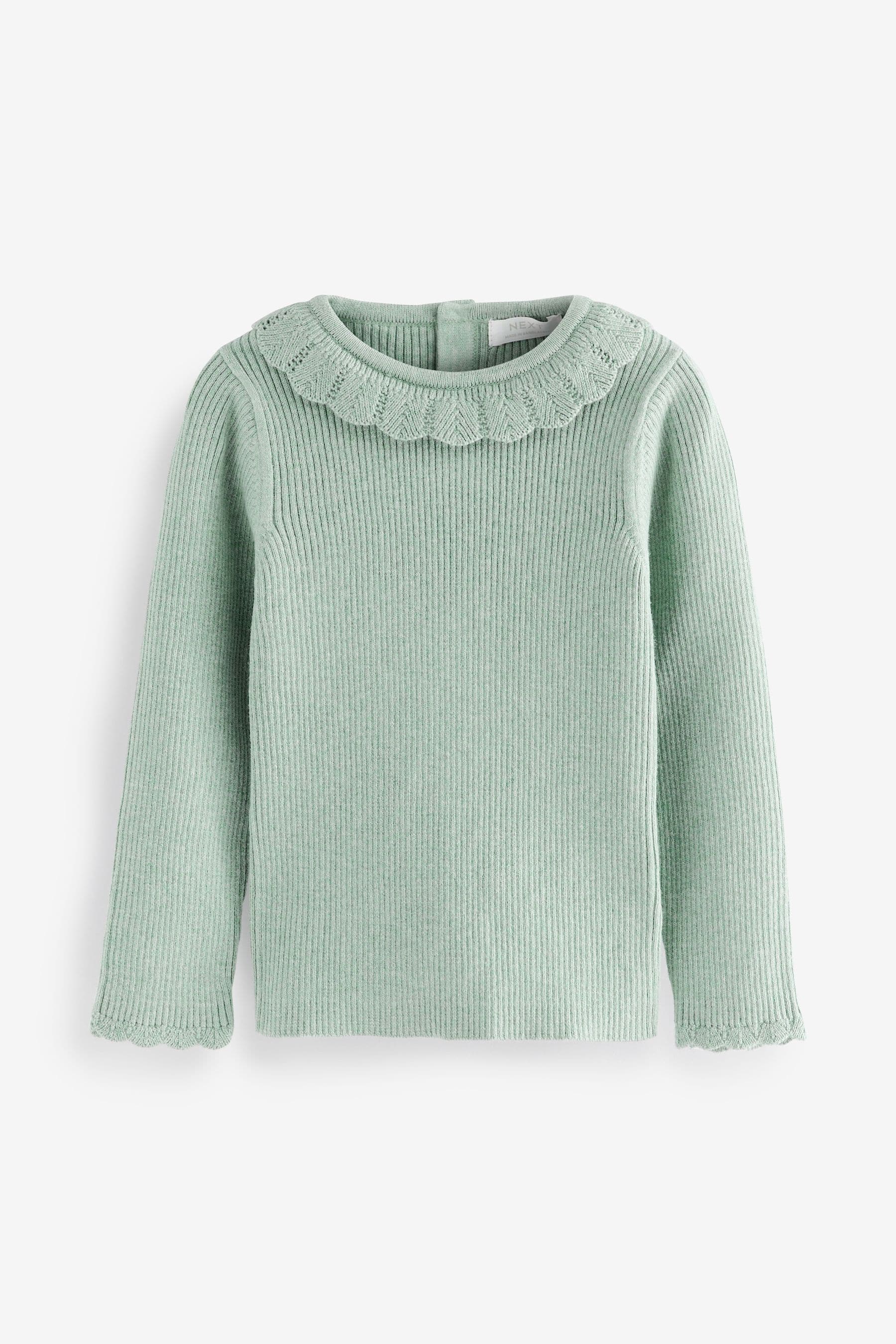 Blue Marl Frill Neck Jumper (3mths-7yrs)