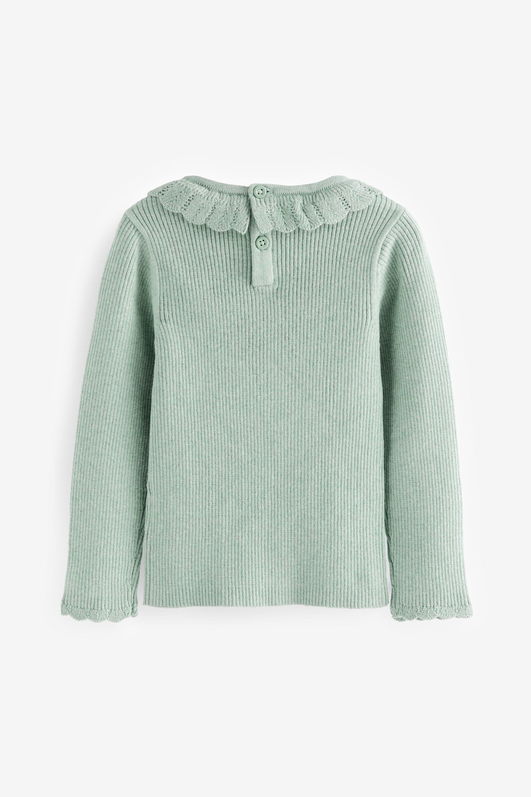 Blue Marl Frill Neck Jumper (3mths-7yrs)