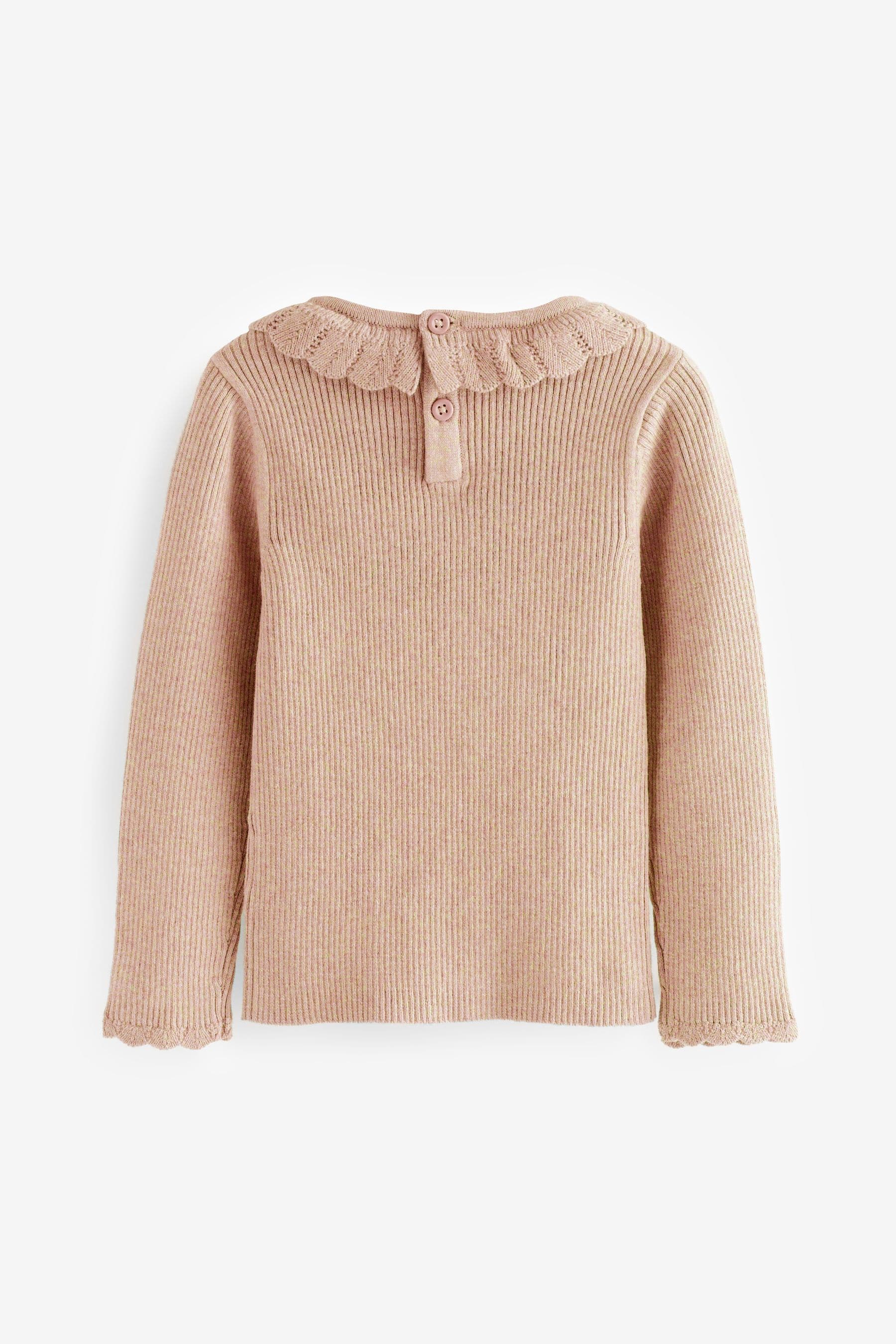 Mocha Brown Frill Neck Jumper (3mths-7yrs)