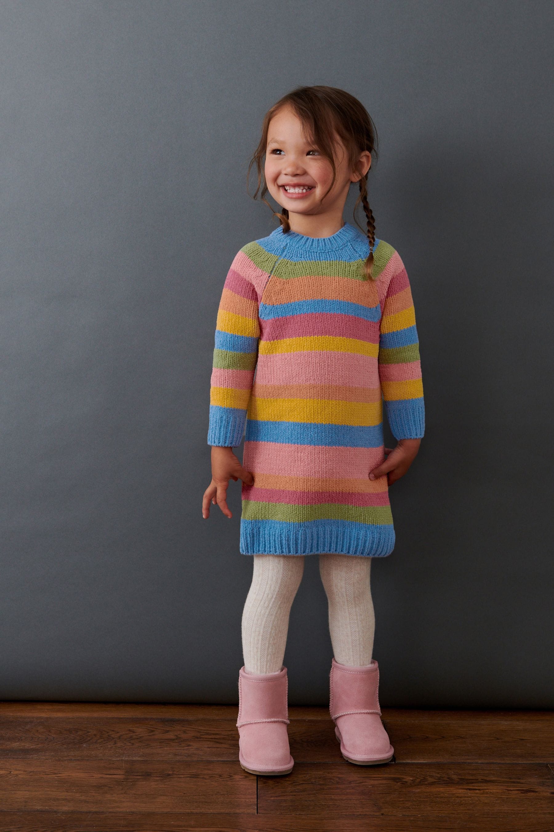 Bright Rainbow Chenille Jumper Dress (3mths-7yrs)