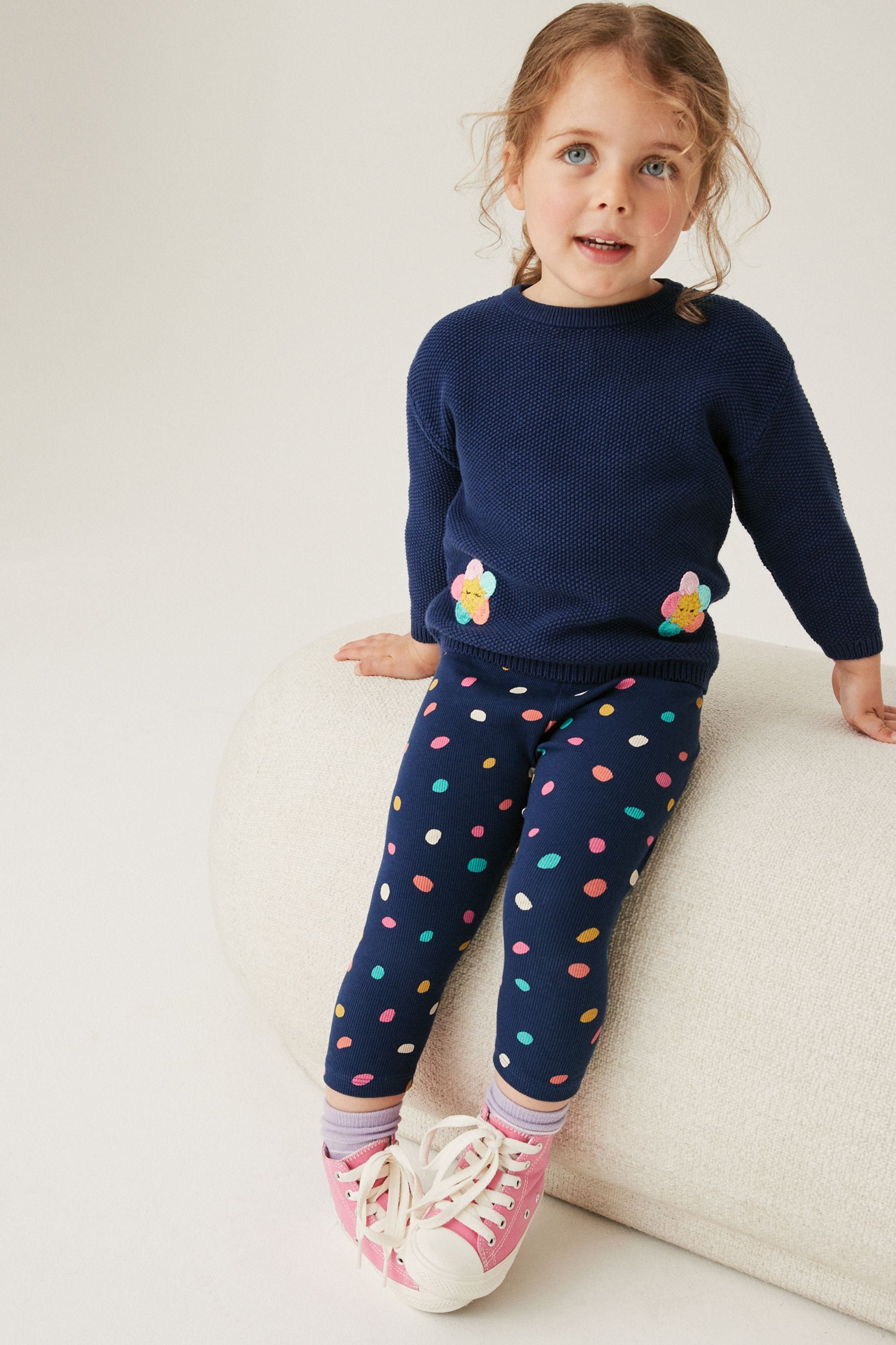 Navy Blue Jumper And Leggings Set (3mths-7yrs)