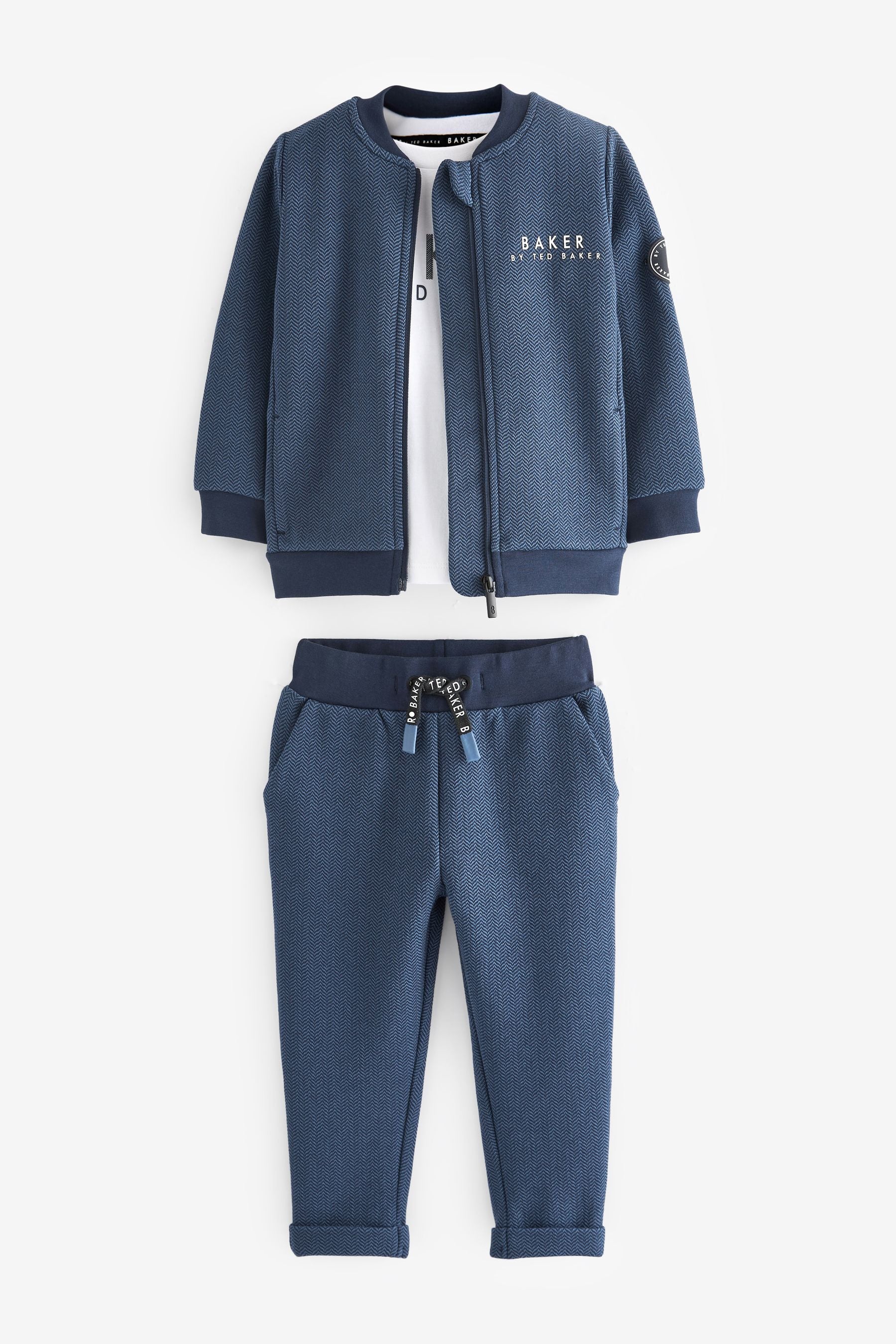 Blue Baker by Ted Baker (3mths-6yrs) Blue 3 Piece Bomber Set