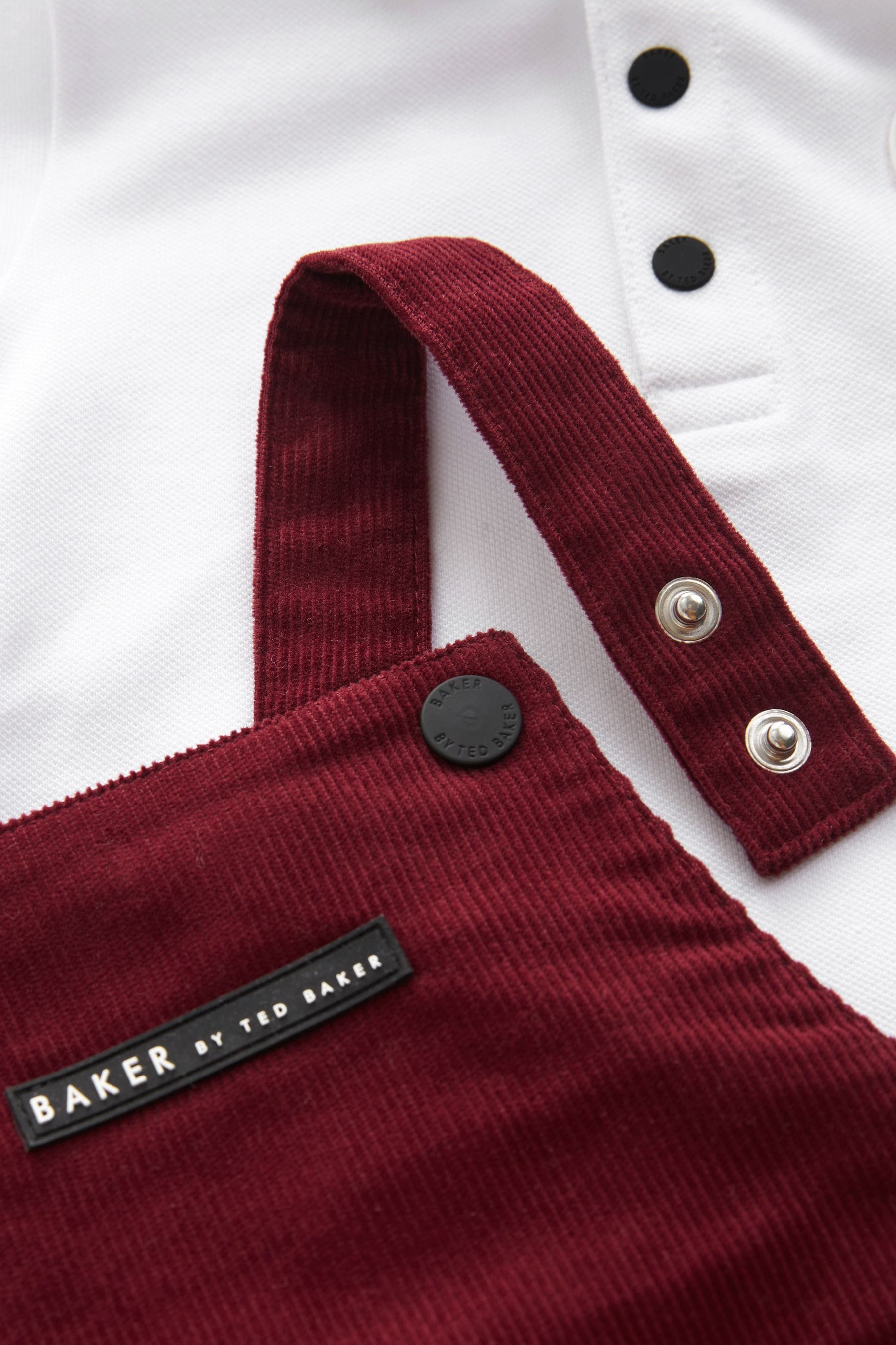 Burgundy Red Baker by Ted Baker Burgundy Red Polo and Corduroy Dungarees Set