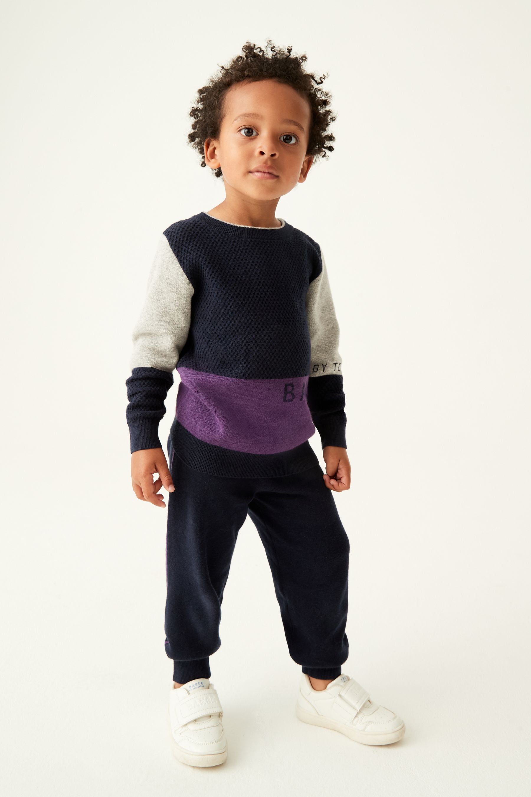 Navy Baker by Ted Baker (0-6yrs) Navy Knitted Sweater and Joggers Set