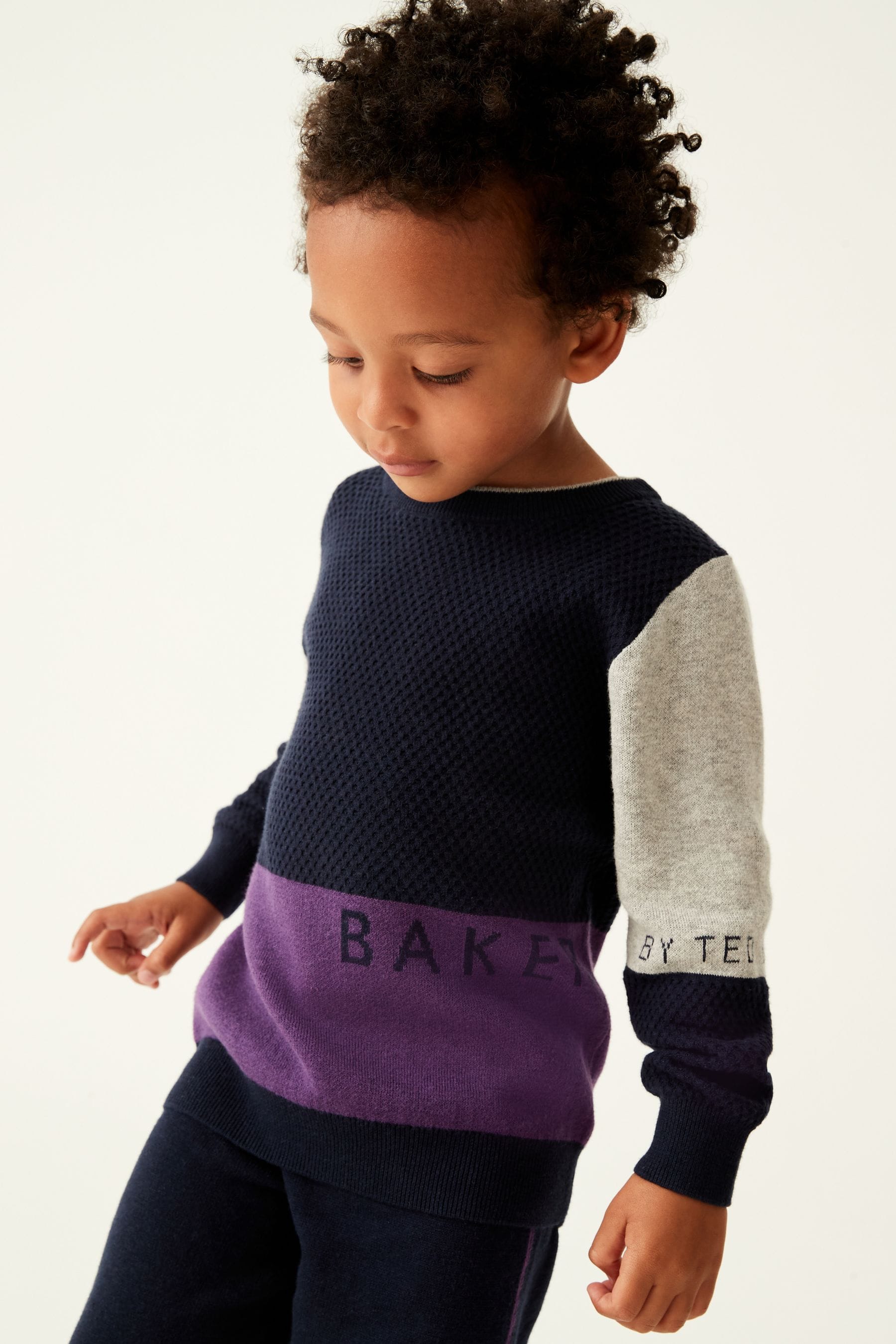 Navy Baker by Ted Baker (0-6yrs) Navy Knitted Sweater and Joggers Set