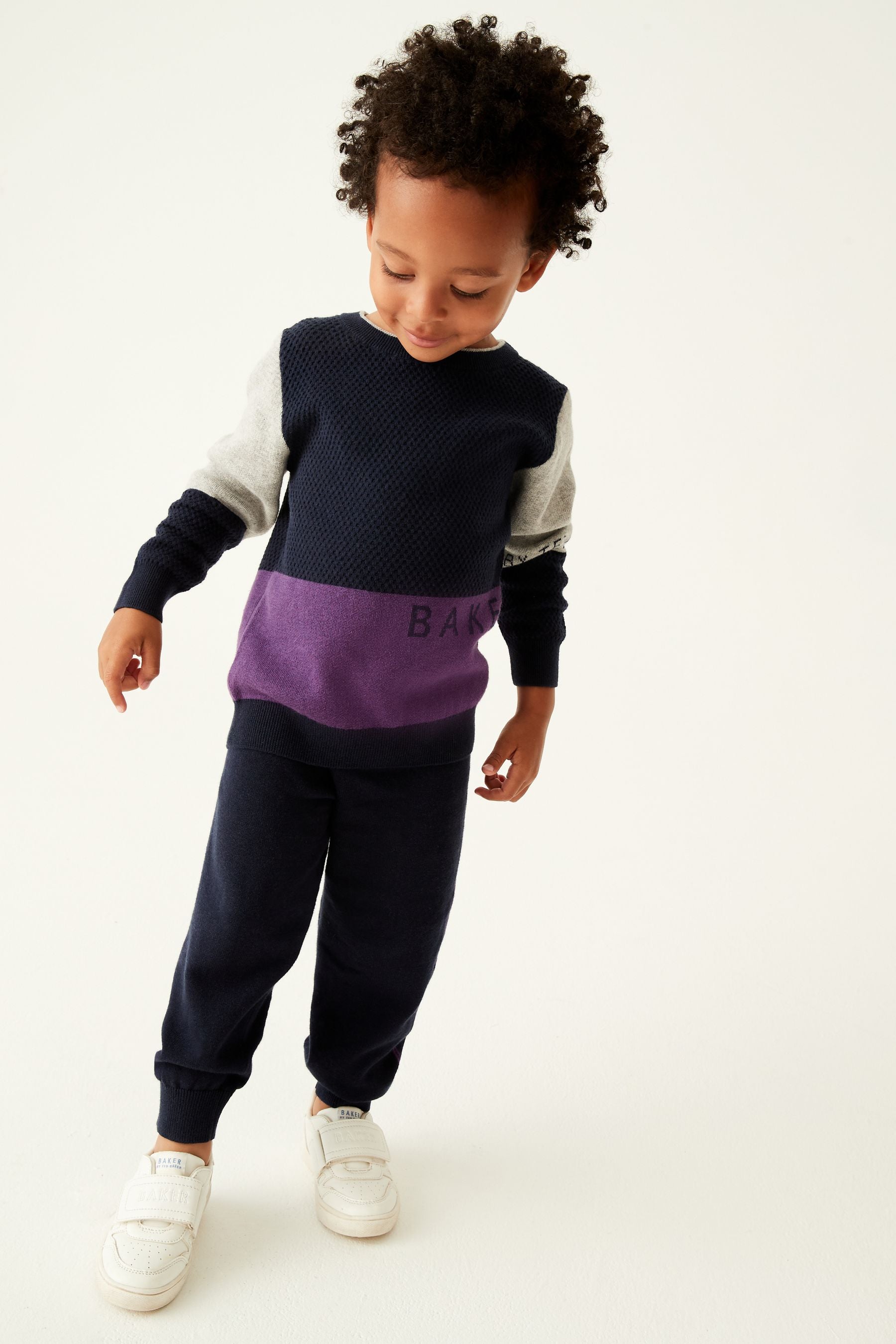 Navy Baker by Ted Baker (0-6yrs) Navy Knitted Sweater and Joggers Set