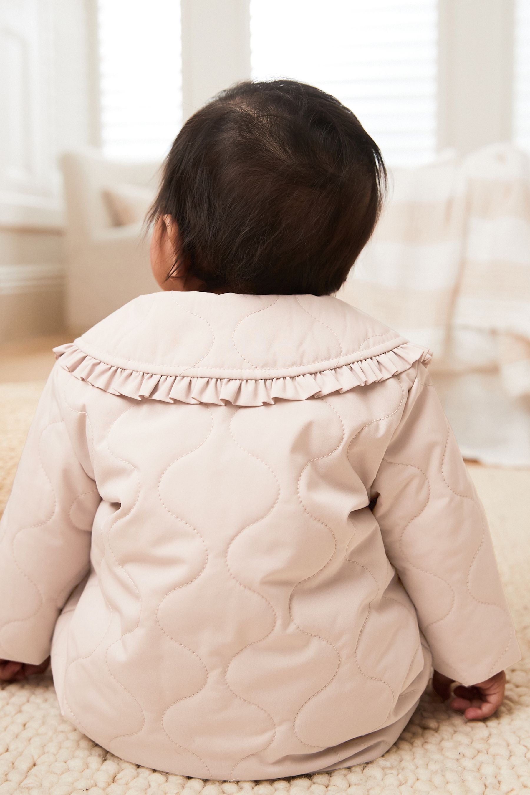 Pink Qulited Collar Baby Jacket (0mths-2yrs)