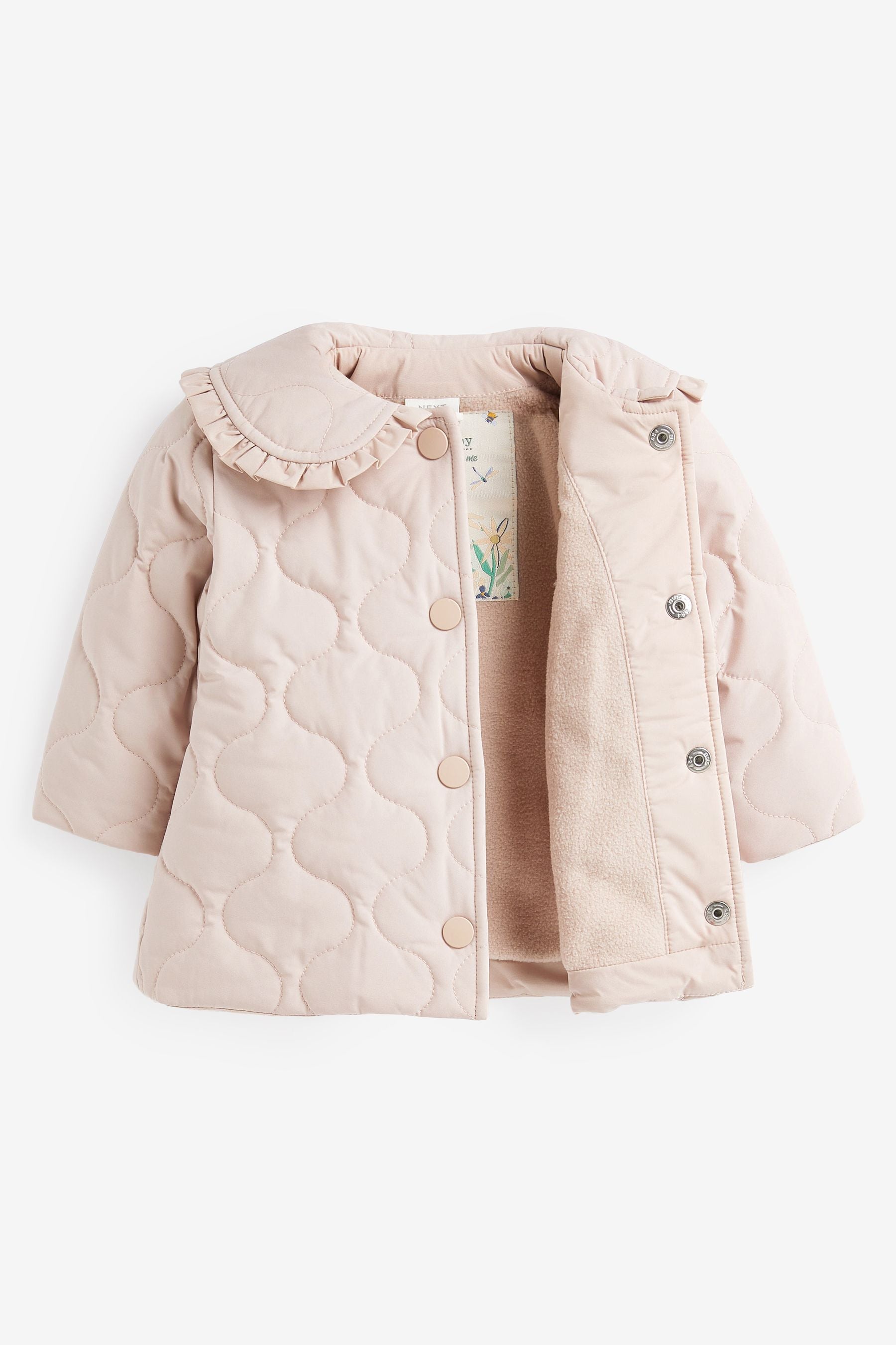 Pink Qulited Collar Baby Jacket (0mths-2yrs)