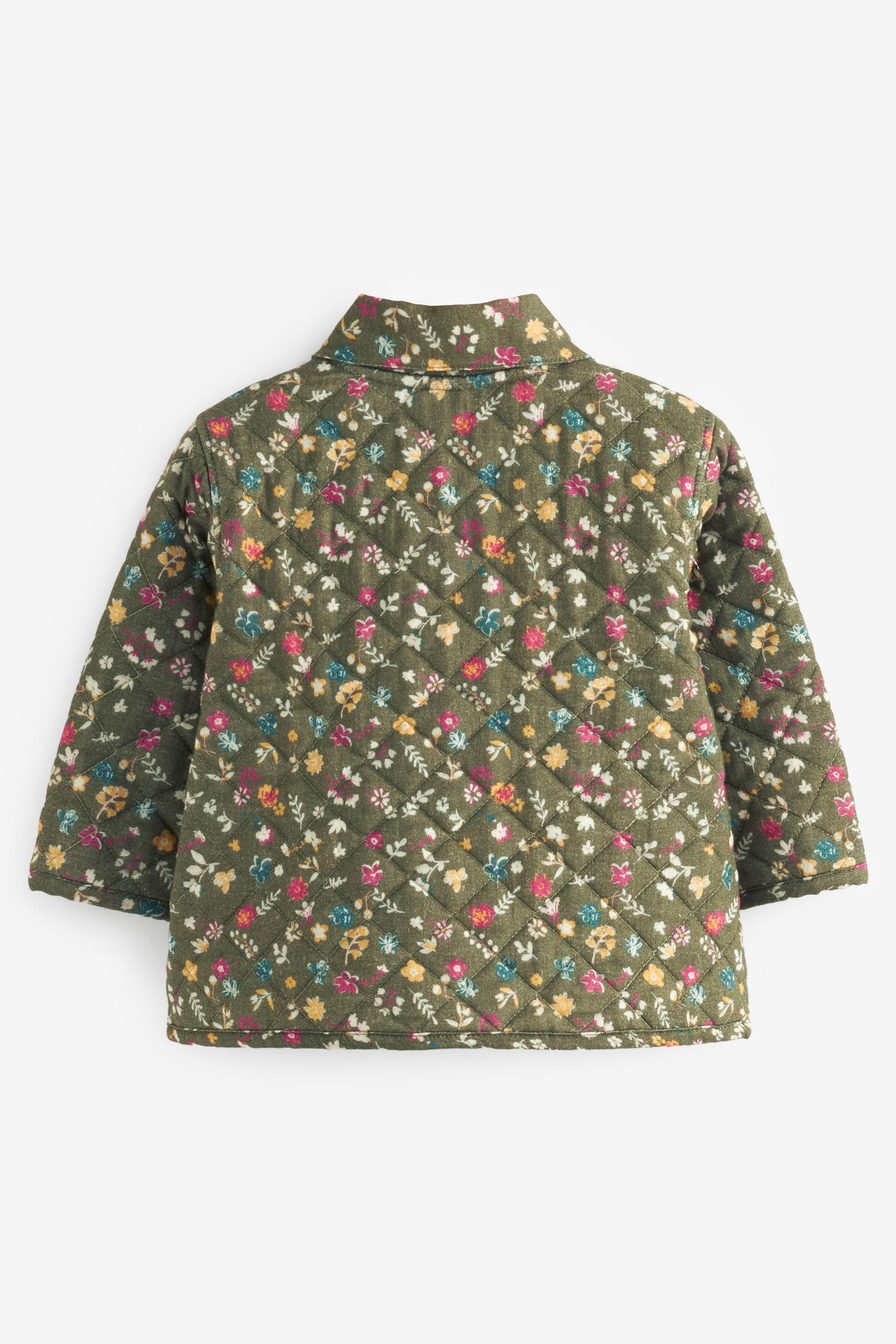 Green Floral Baby Quilted Jacket (0mths-2yrs)