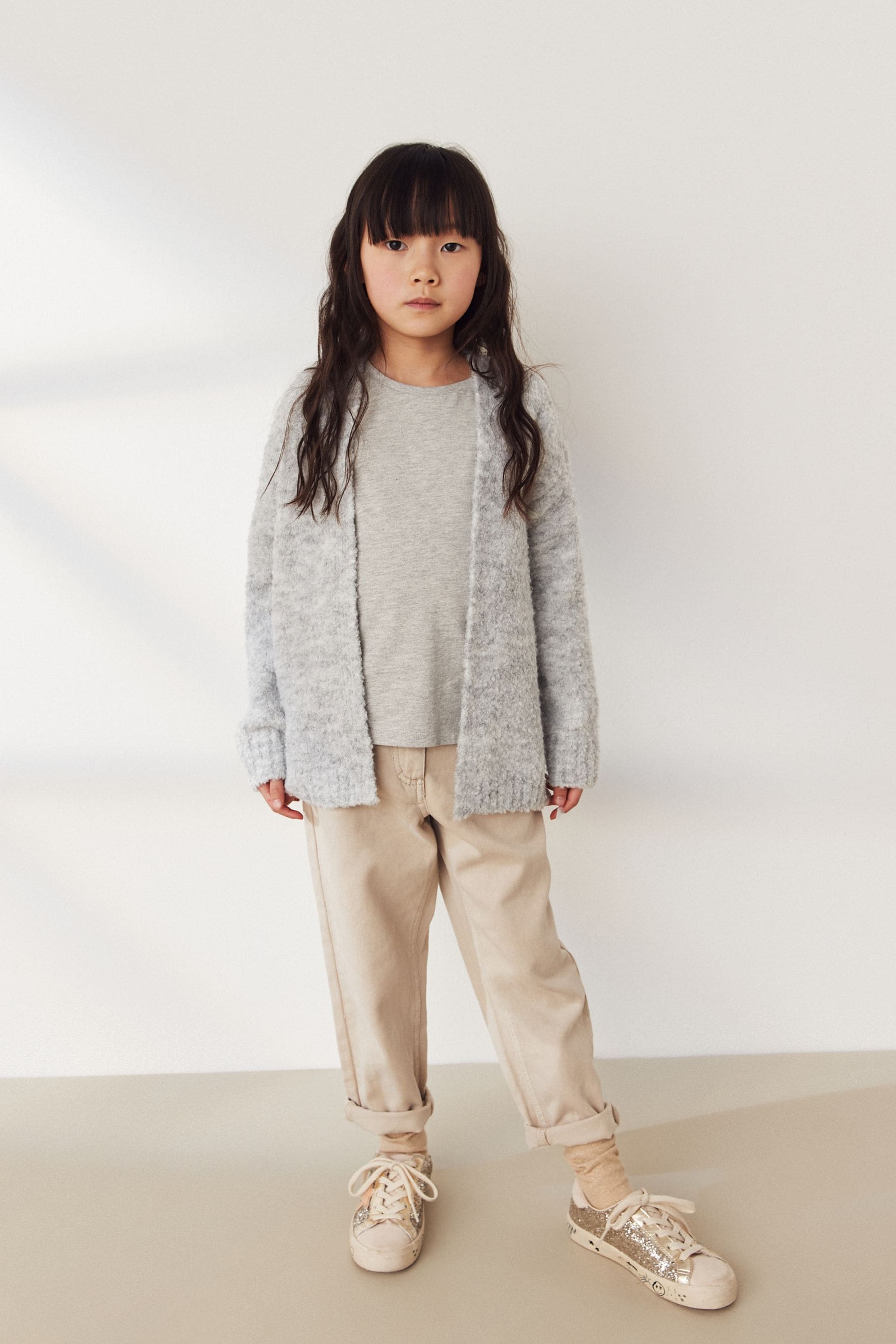 Grey Long Cosy Cardigan (3-16yrs)