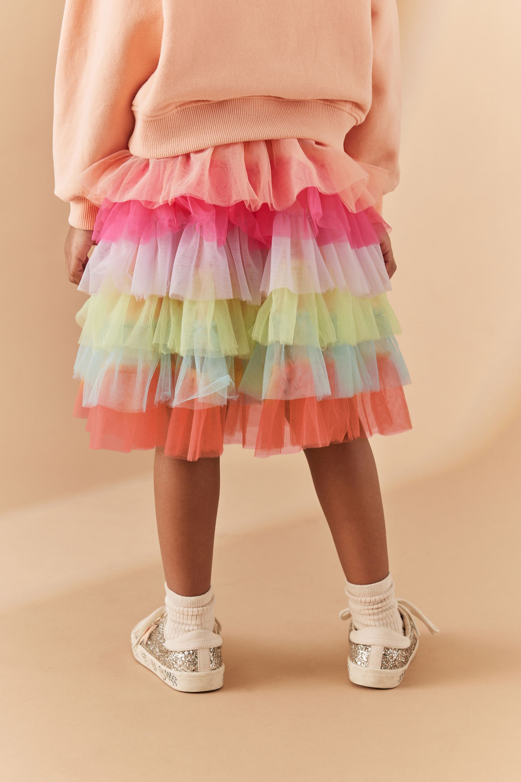 Rainbow Tiered Mesh Skirt (3-16yrs)