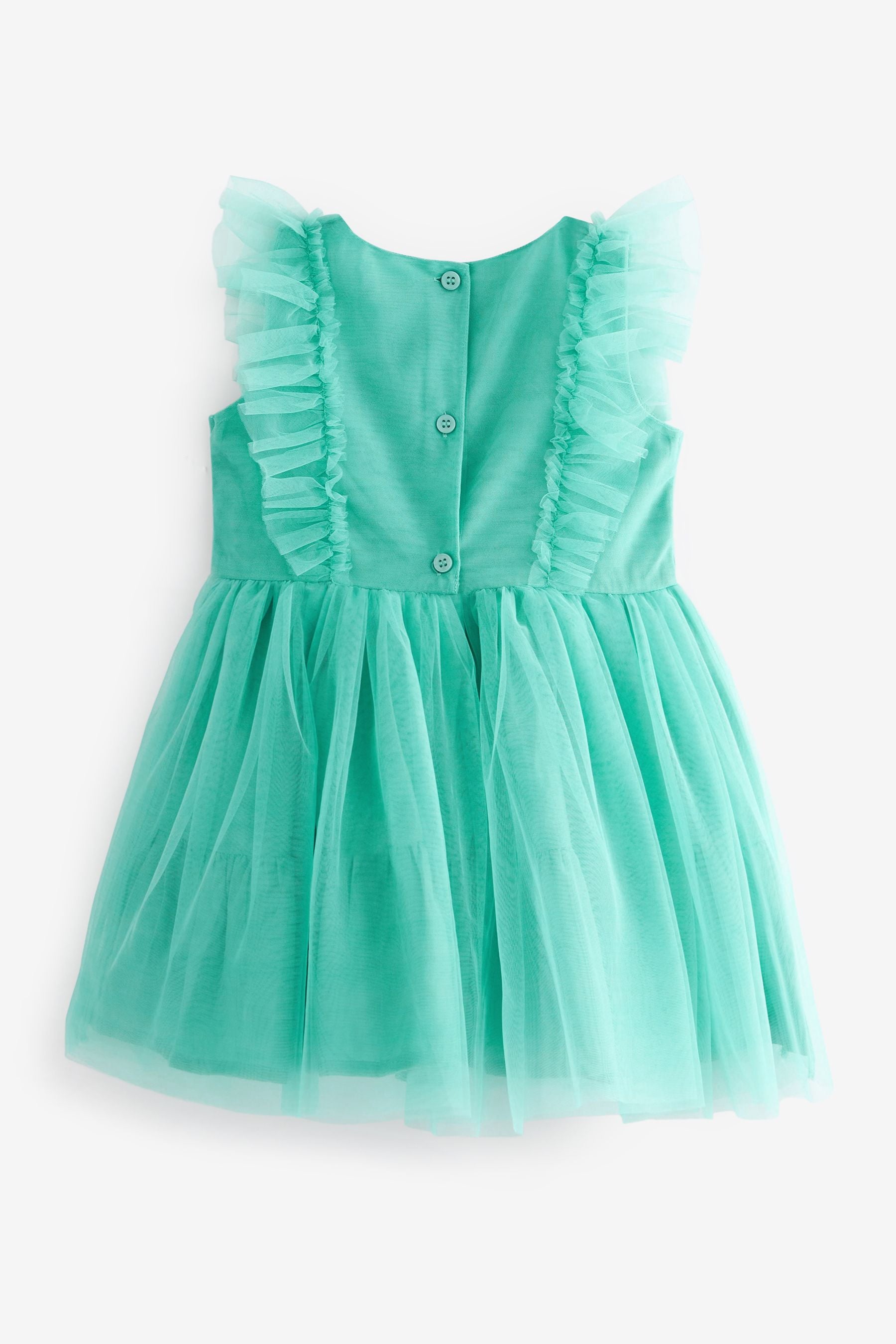 Teal Blue Mesh Party Dress (3mths-8yrs)