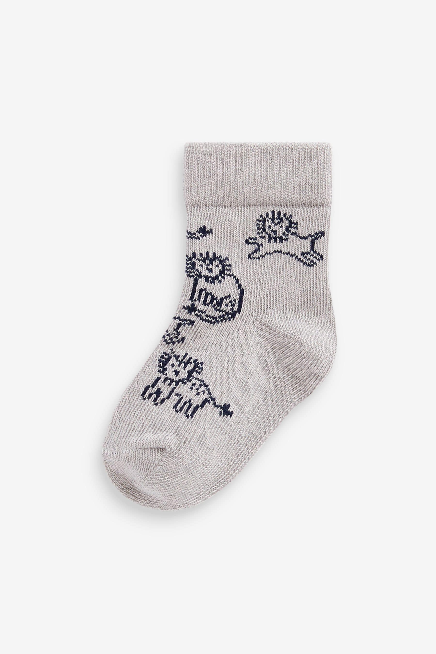 Bright Animals Baby Socks 5 Pack (0mths-2yrs)