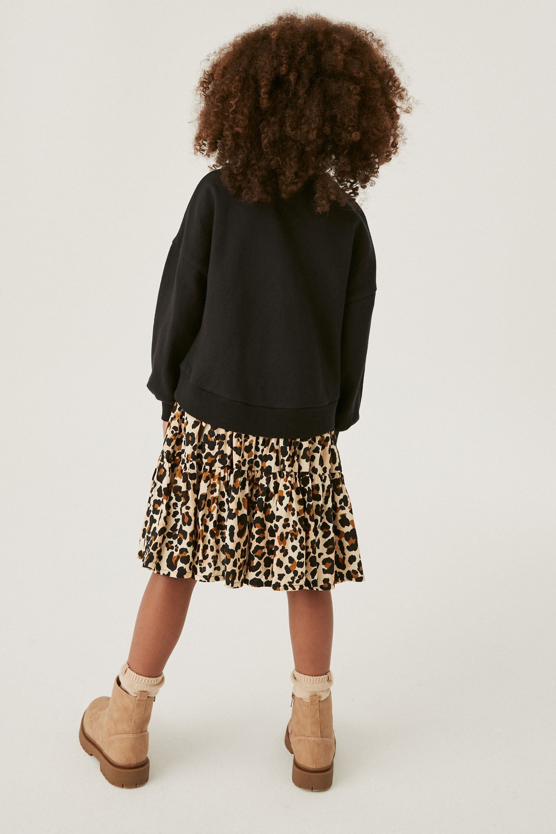 Black Animal Sequin Sweat Dress (3-12yrs)