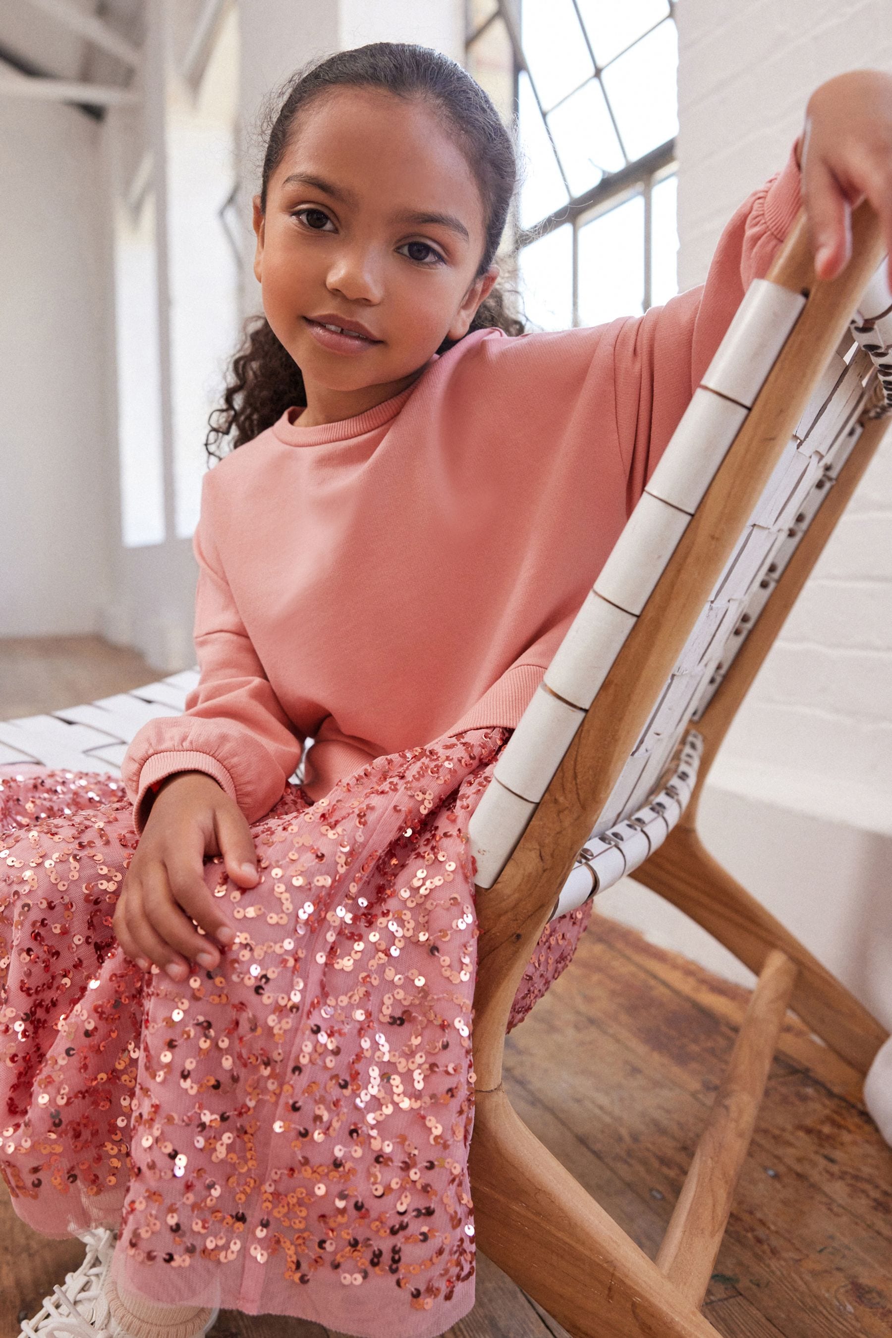 Pink Sequin Sweat Dress (3-12yrs)