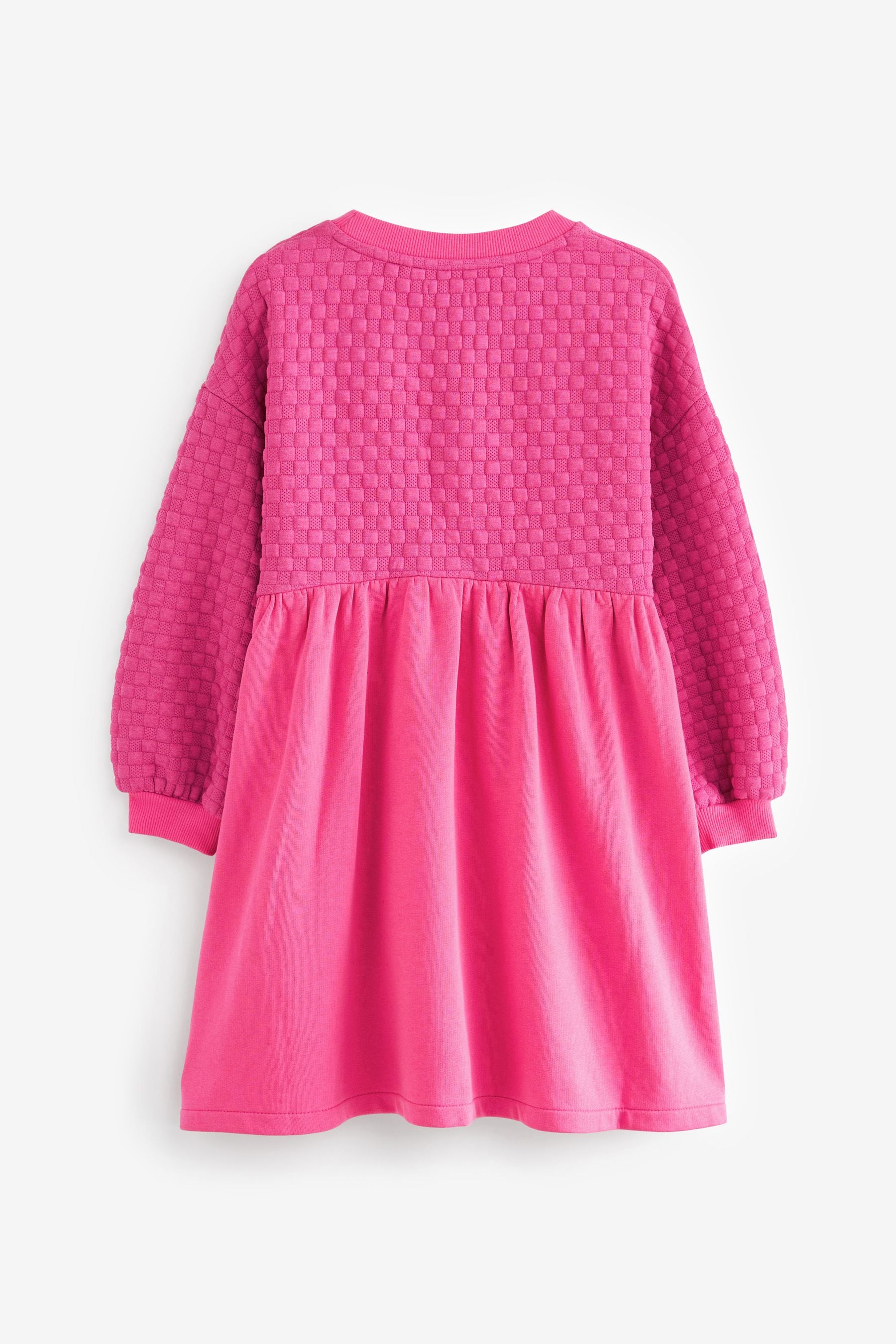 Pink Quilted Cosy Long Sleeve Dress (3-16yrs)