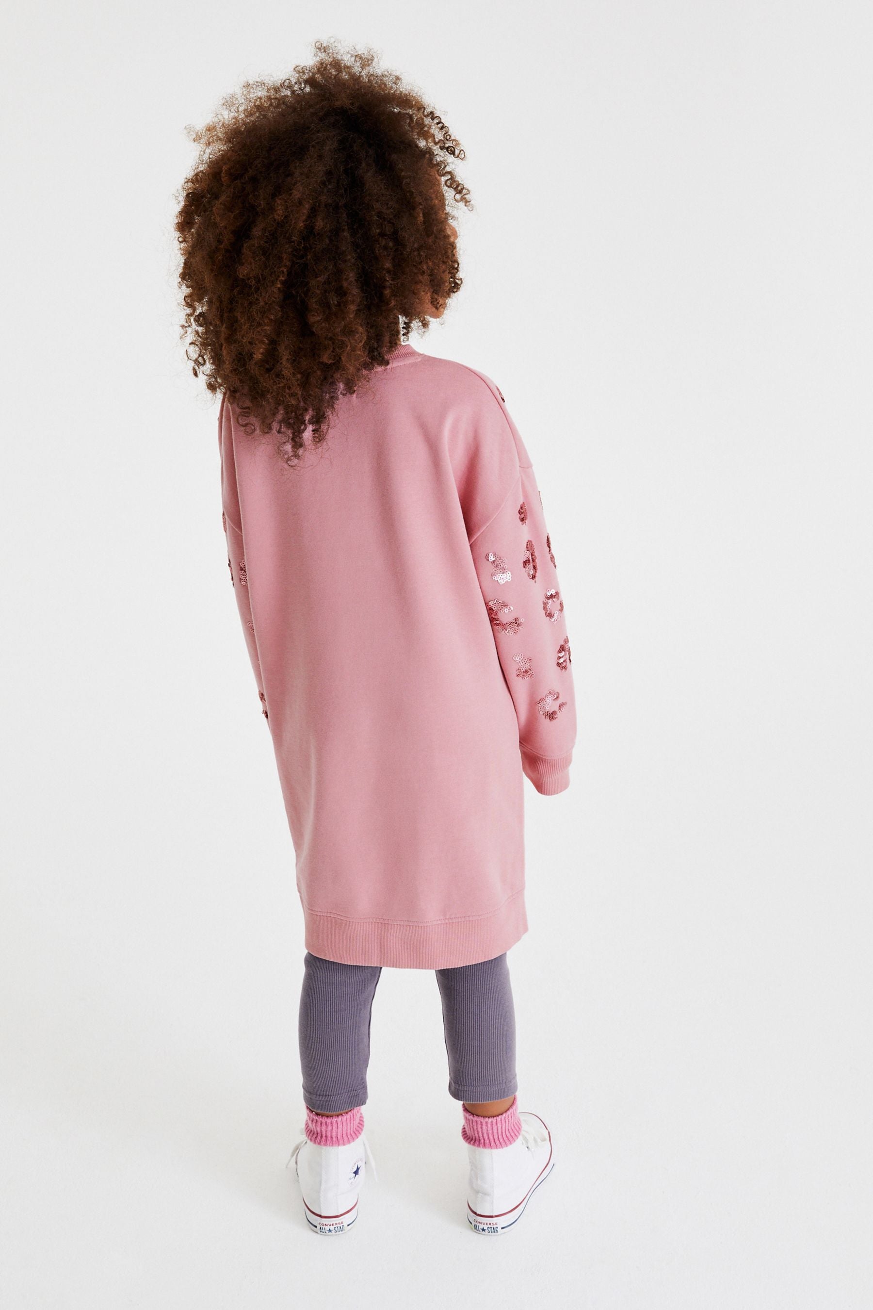 Pink Animal Sequin Soft Jumper Dress (3-16yrs)