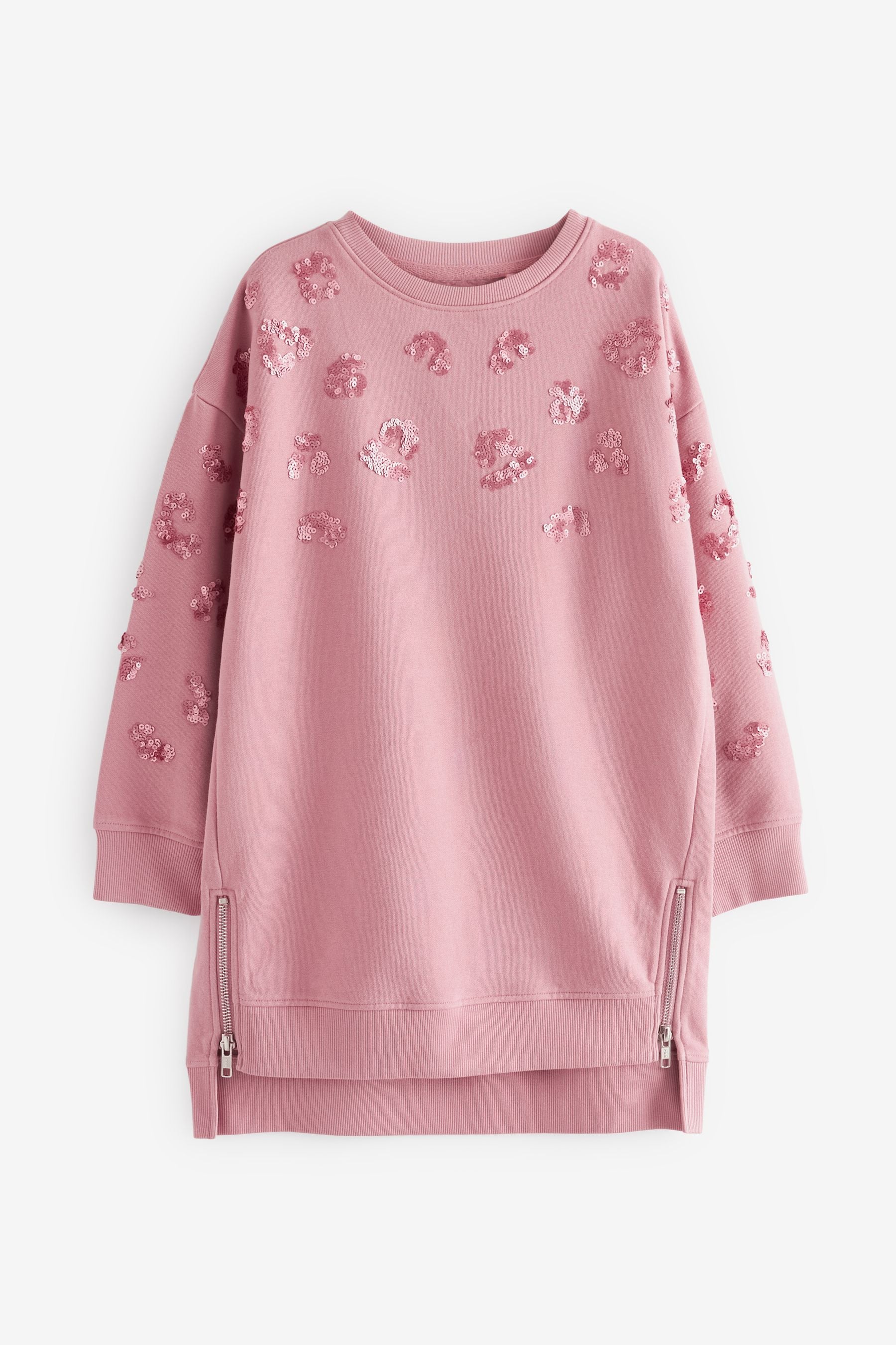 Pink Animal Sequin Soft Jumper Dress (3-16yrs)