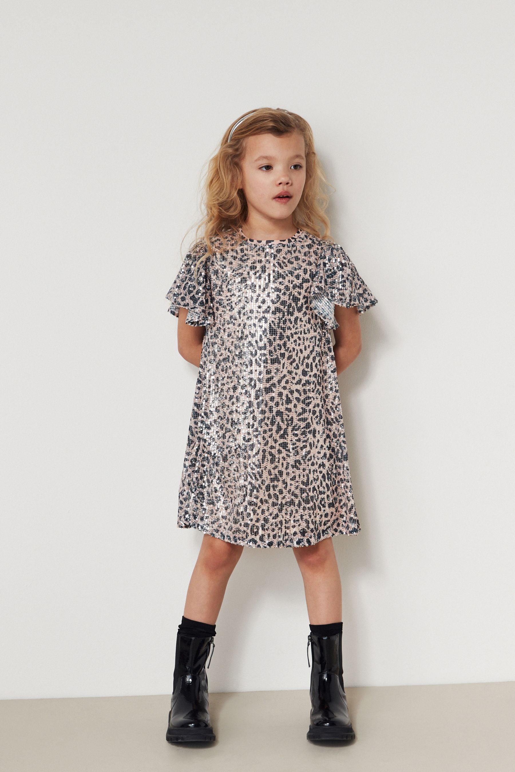 Animal Print Sequin Dress (3-16yrs)