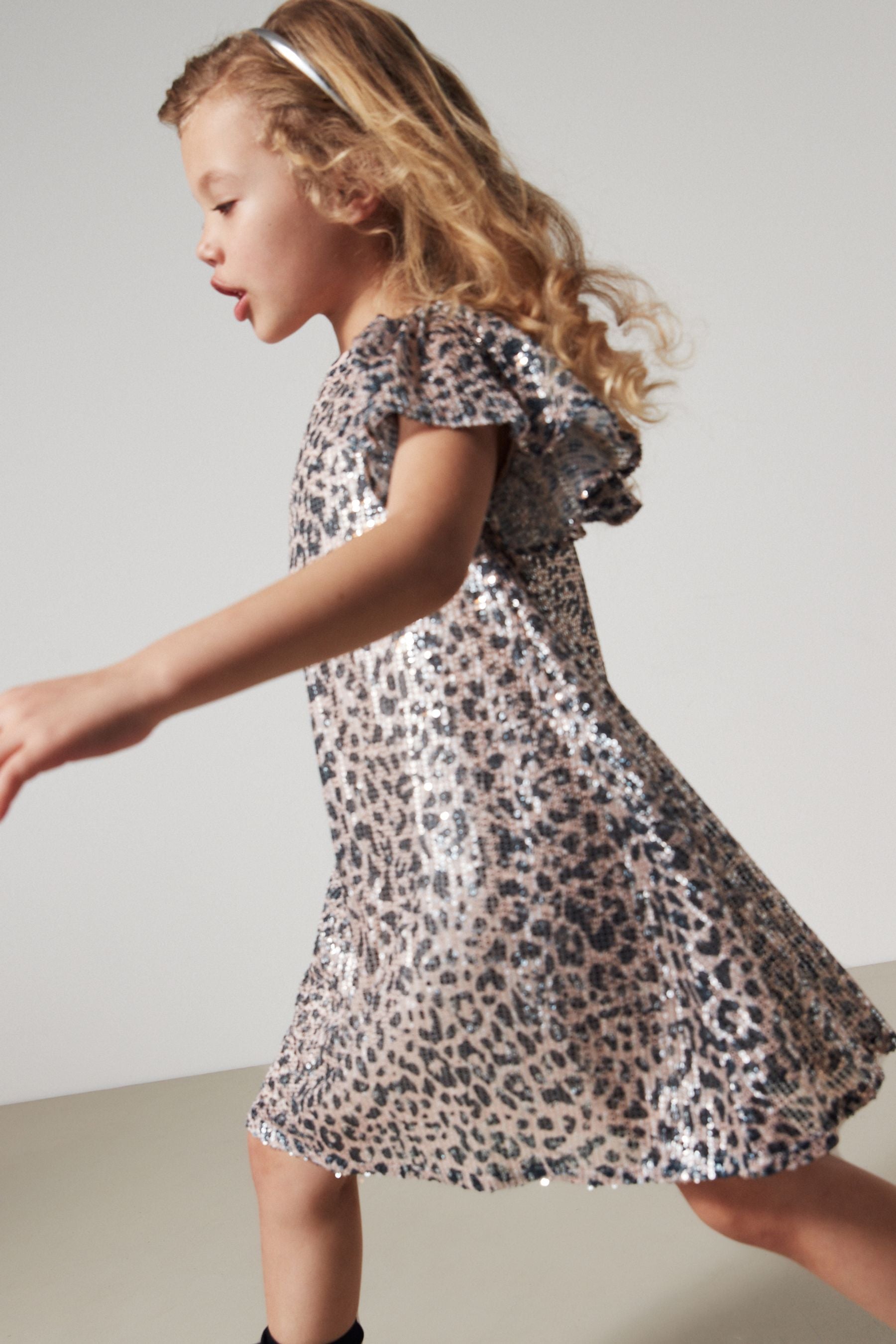 Animal Print Sequin Dress (3-16yrs)