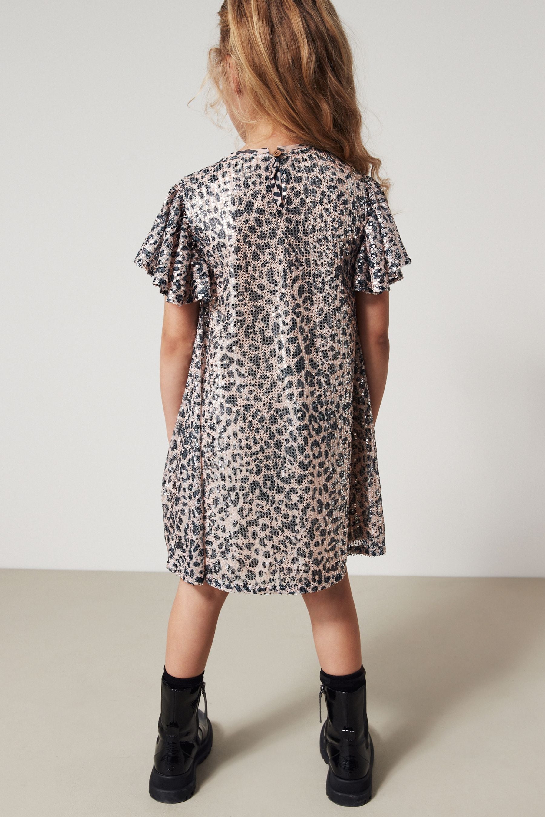 Animal Print Sequin Dress (3-16yrs)