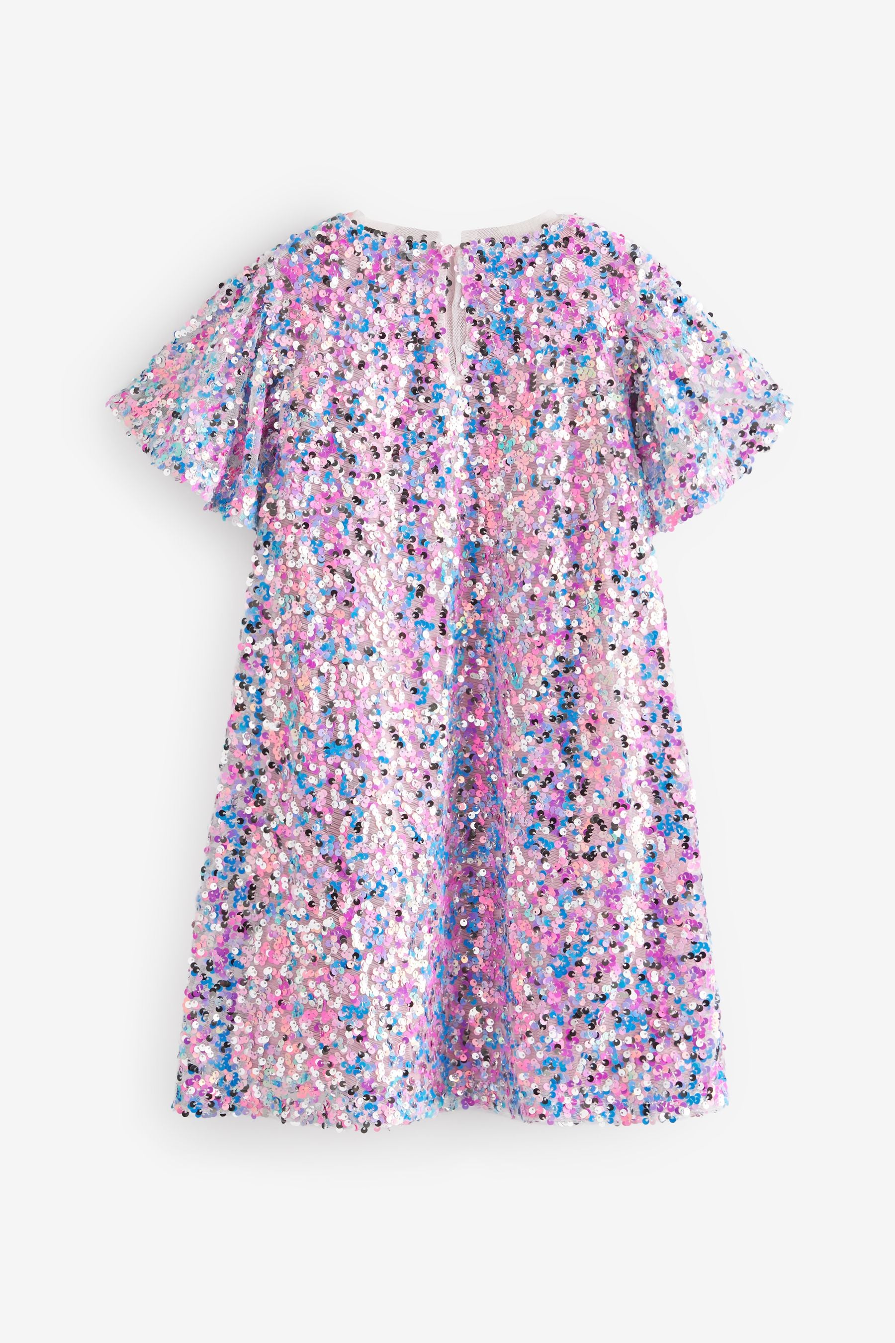 Pink/Blue/Silver Sequin Dress (3-16yrs)