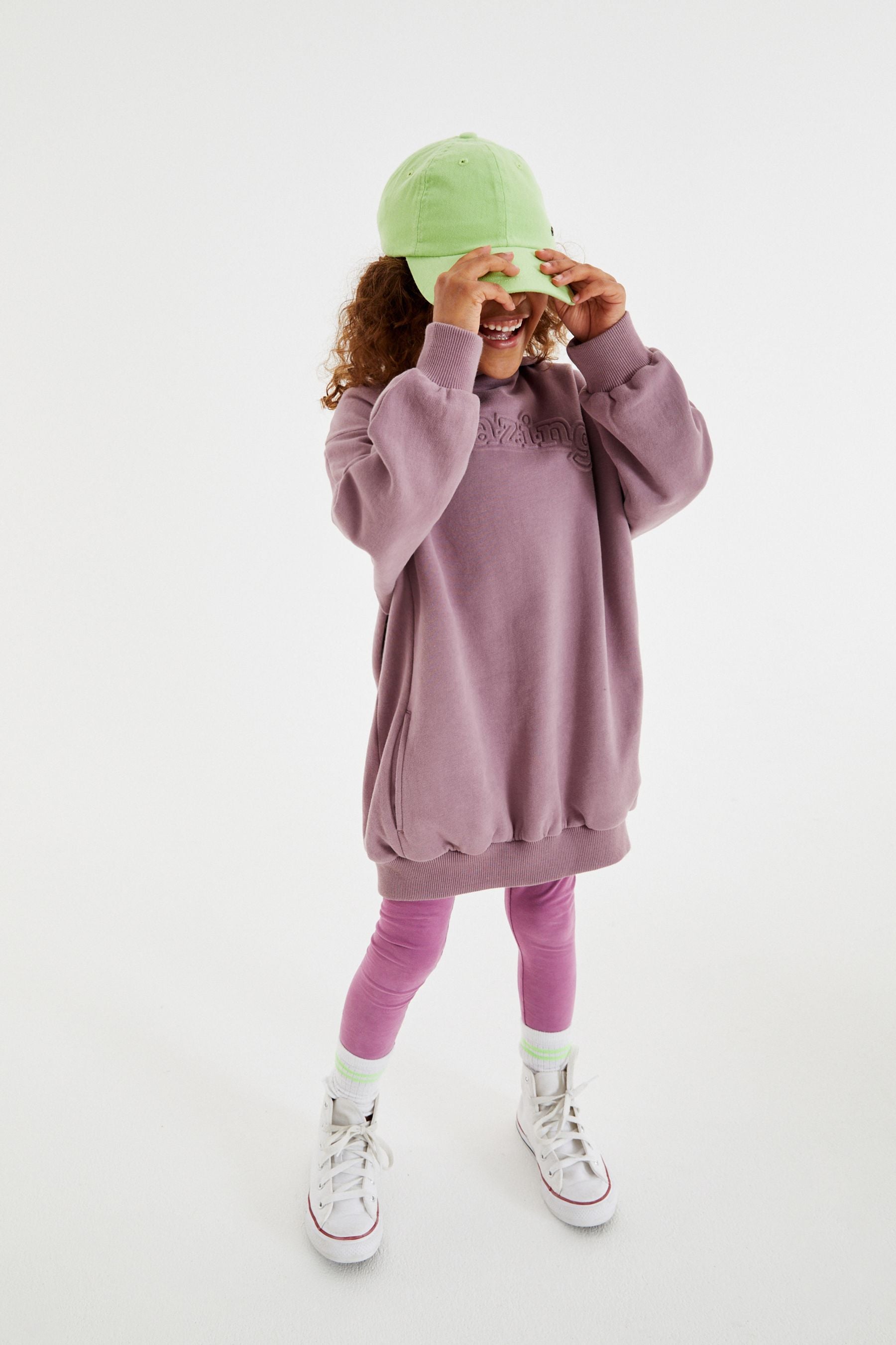 Purple Amazing Embossed Hoodie And Leggings Set (3-16yrs)