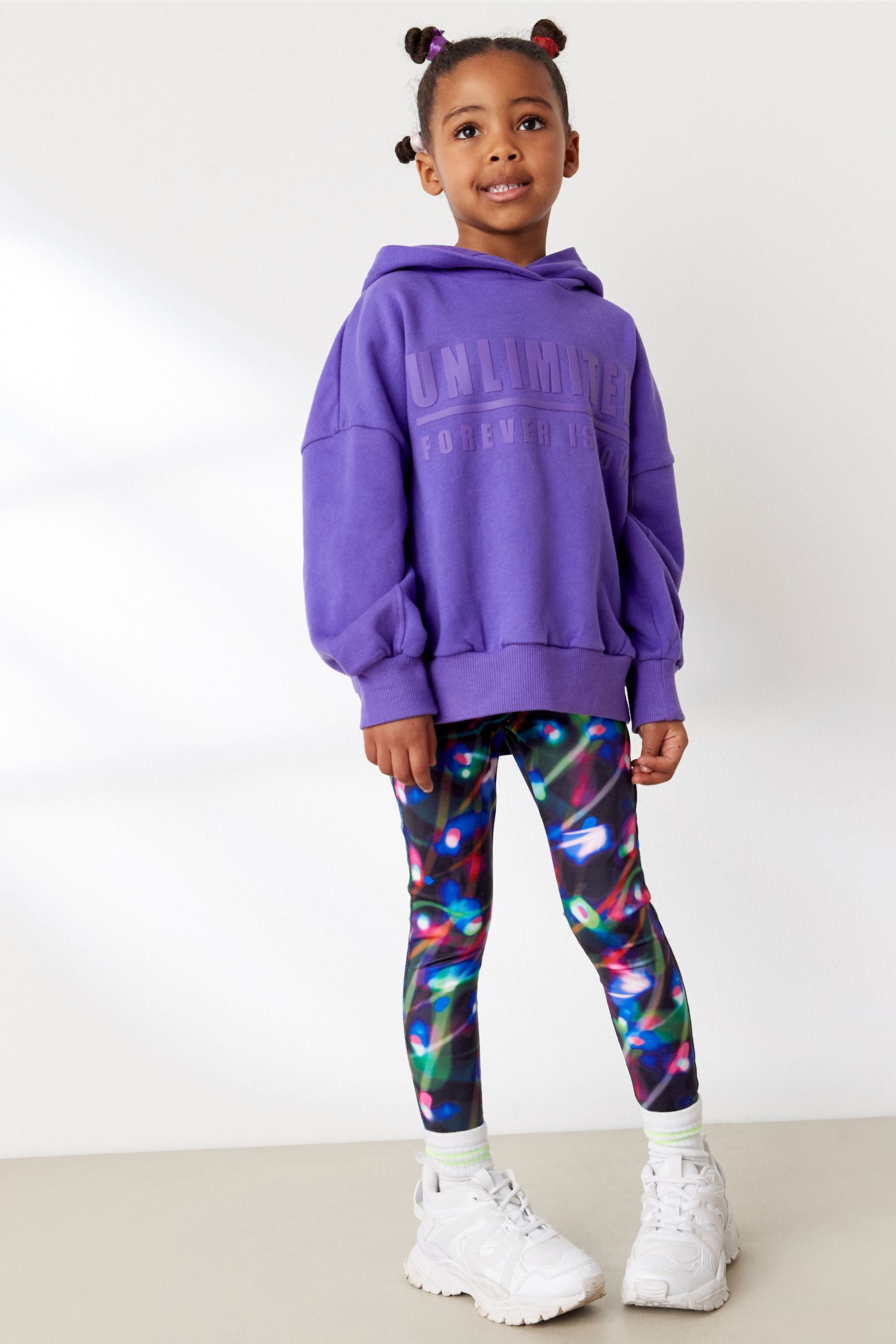 Purple Graphic Hoodie and Legging Set (3-16yrs)