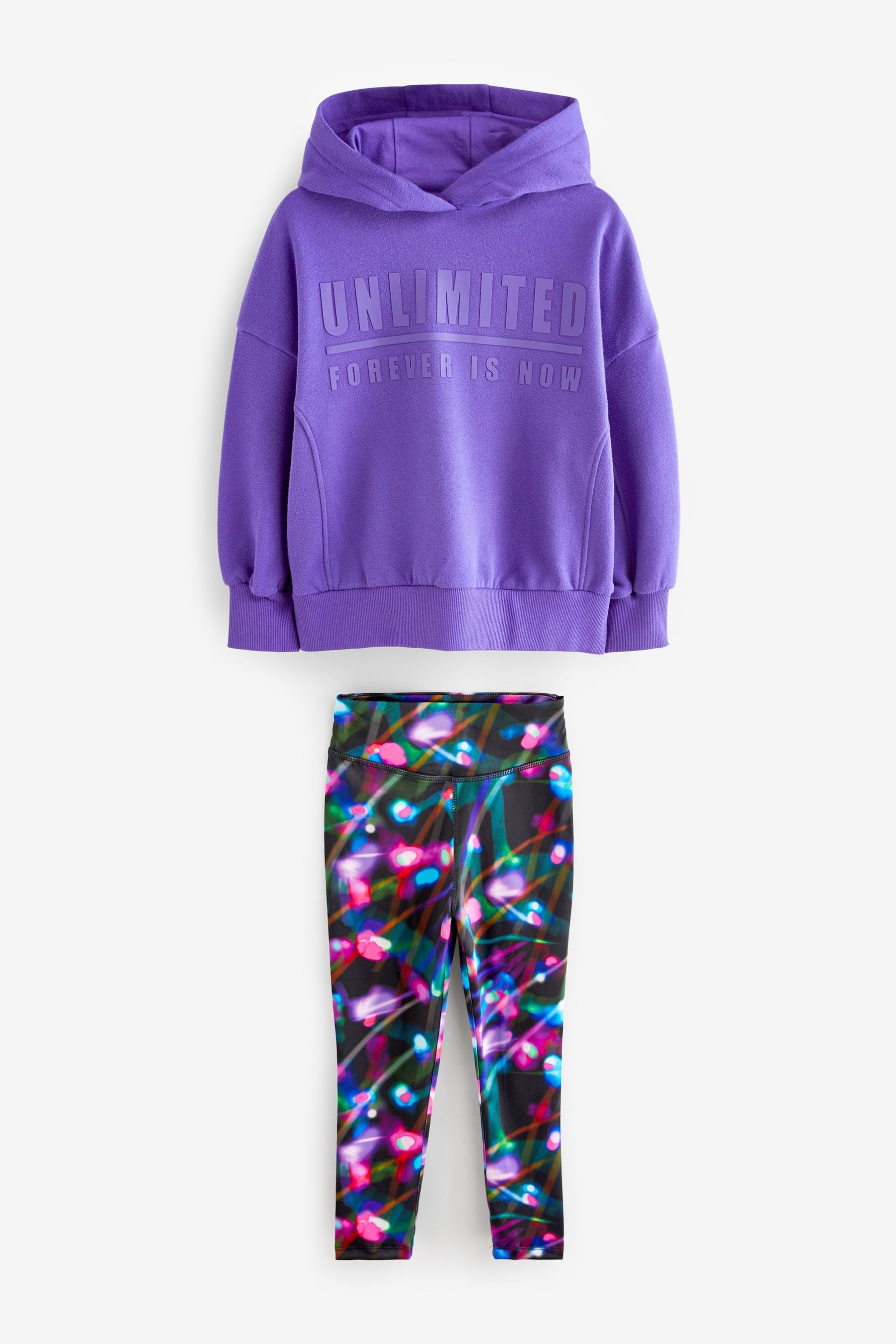 Purple Graphic Hoodie and Legging Set (3-16yrs)