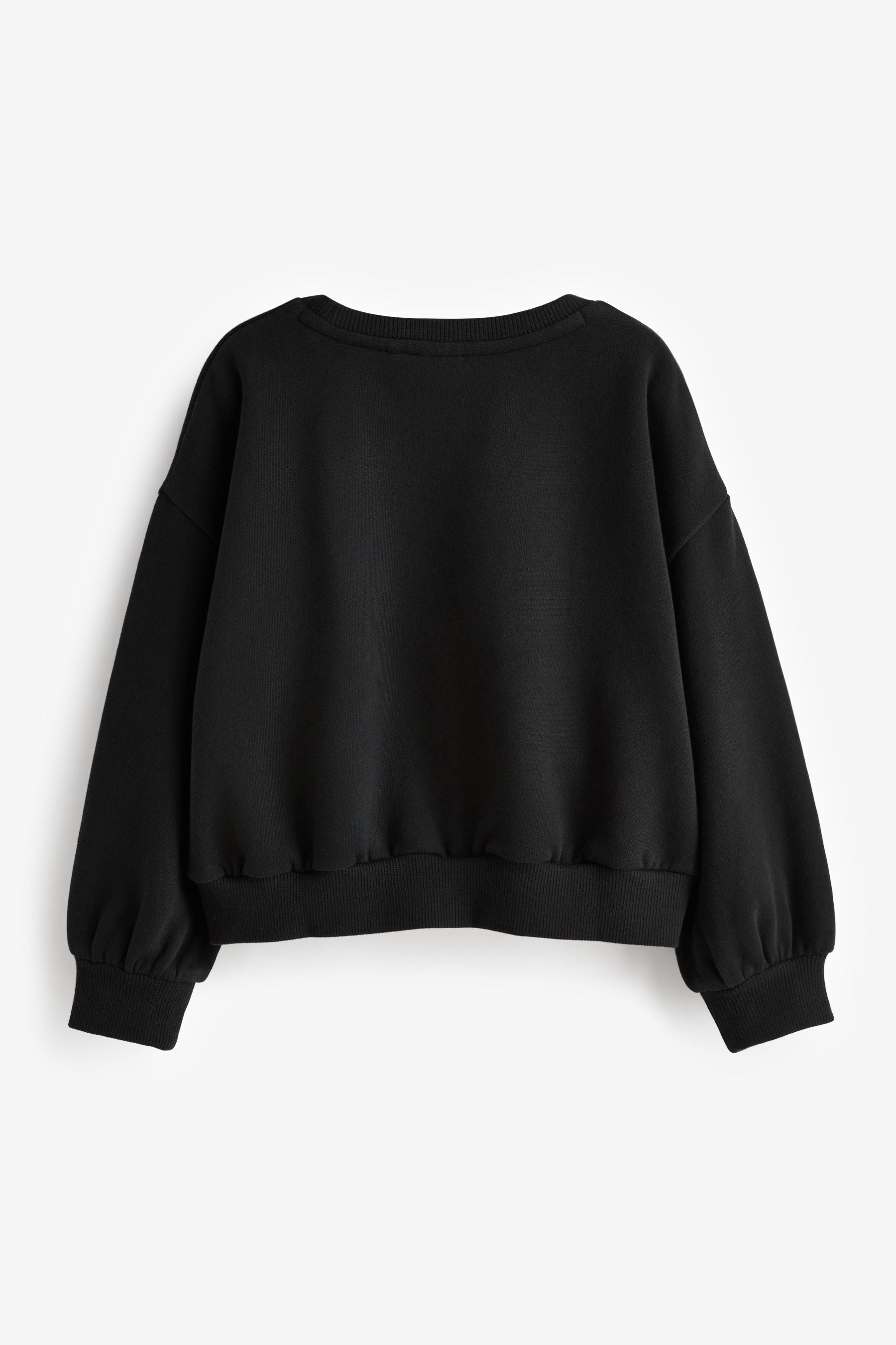 Black Sequin Crew Sweatshirt Top (3-16yrs)