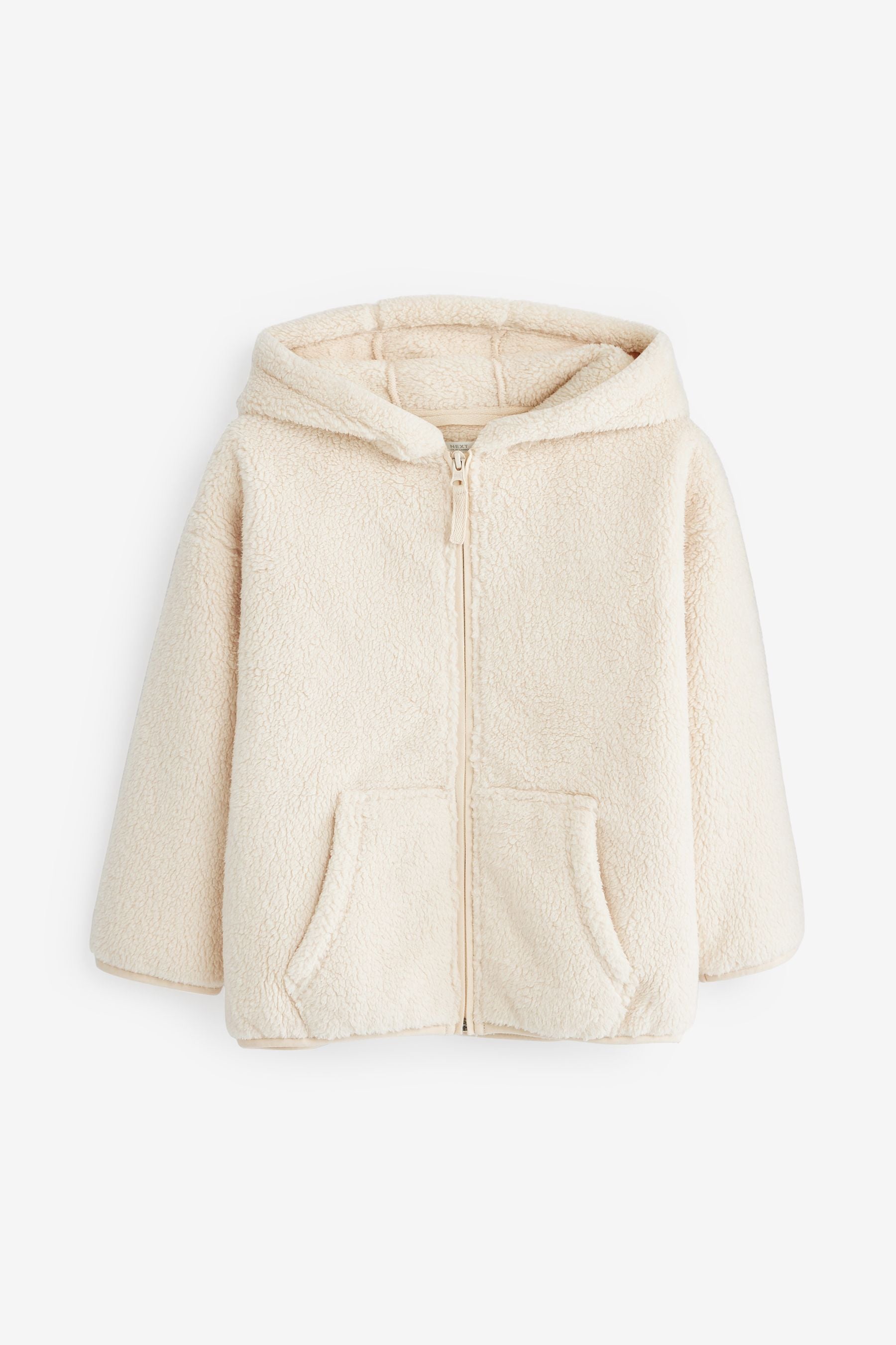 Cream Teddy Borg Fleece Jacket Zip Hoodie (3-16yrs)