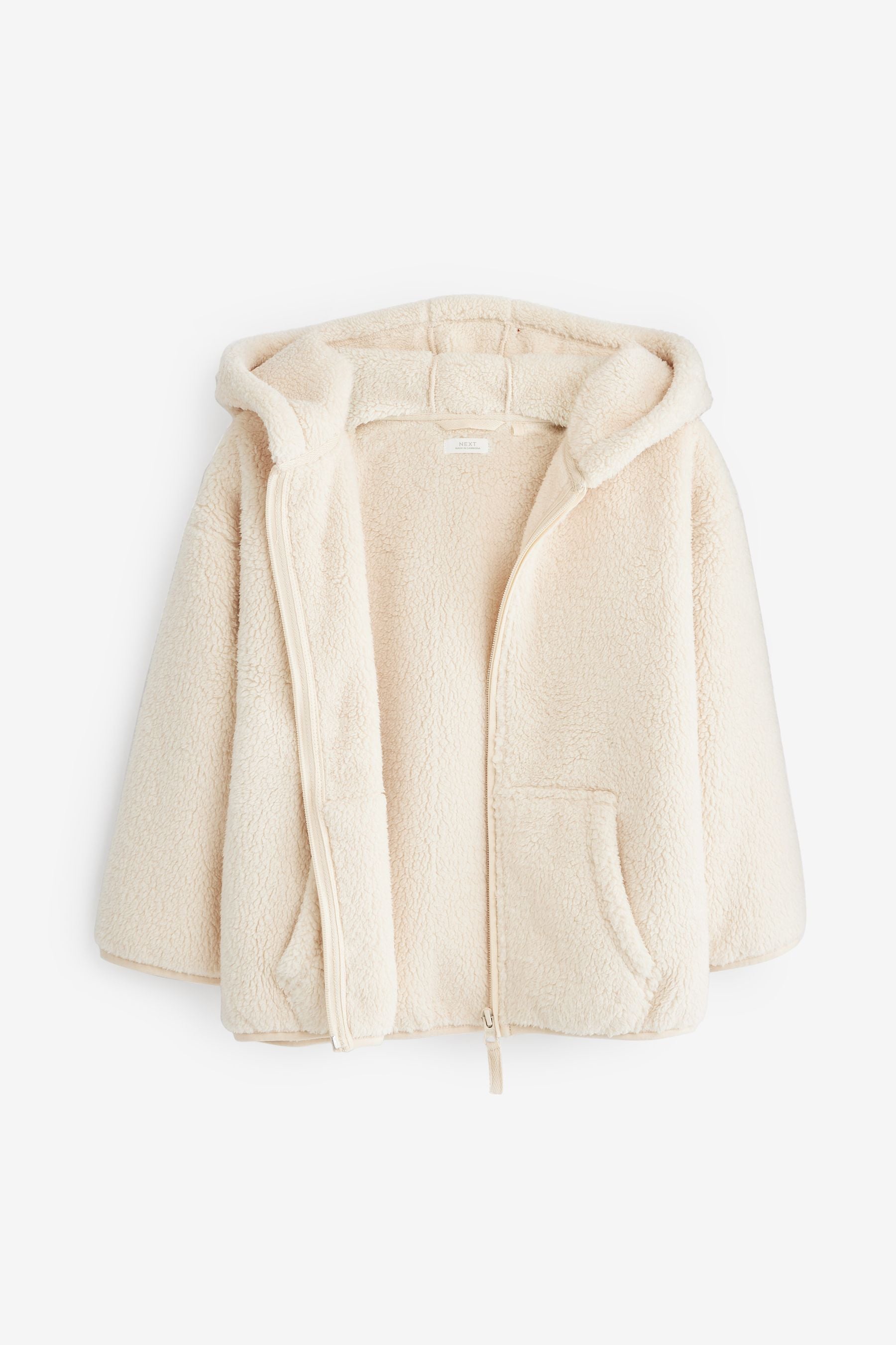 Cream Teddy Borg Fleece Jacket Zip Hoodie (3-16yrs)