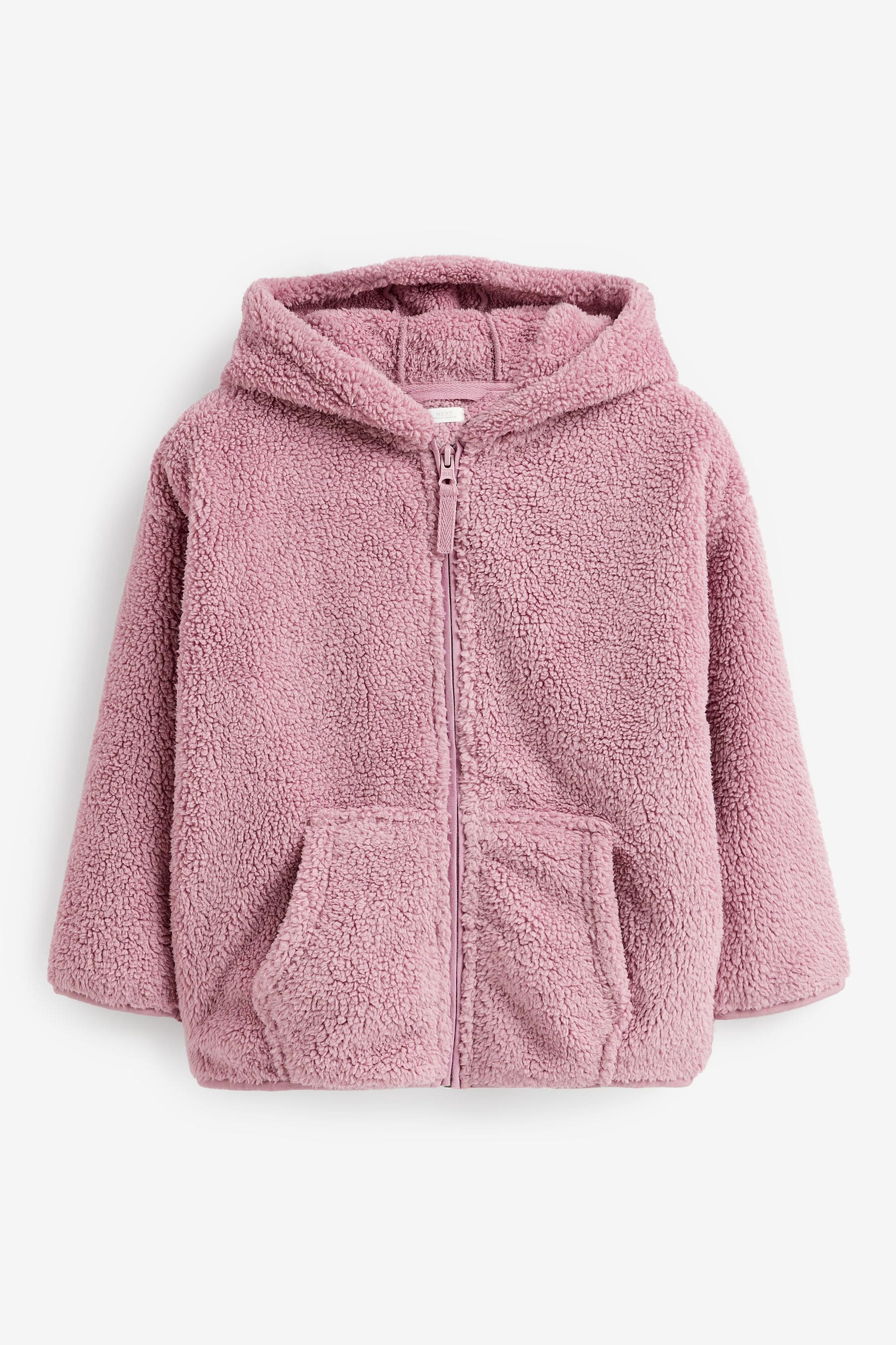 Pink Teddy Borg Fleece Jacket Zip Hoodie (3-16yrs)