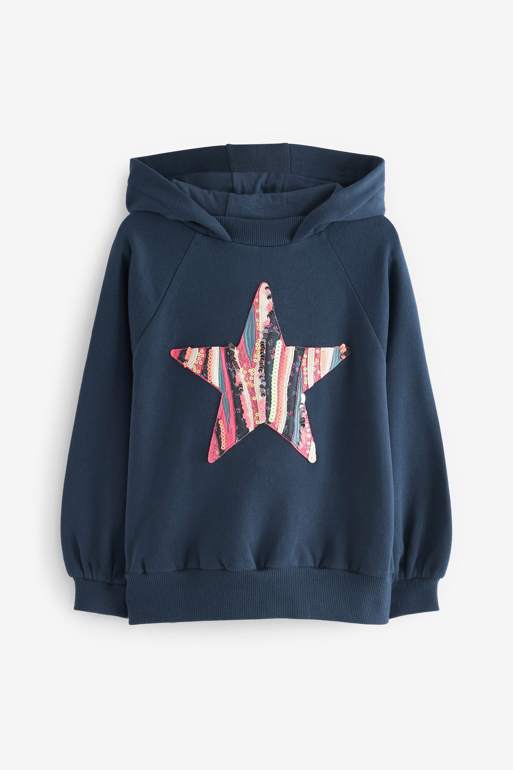 Navy Blue Star Appliquééé Hoodie (3-16yrs)